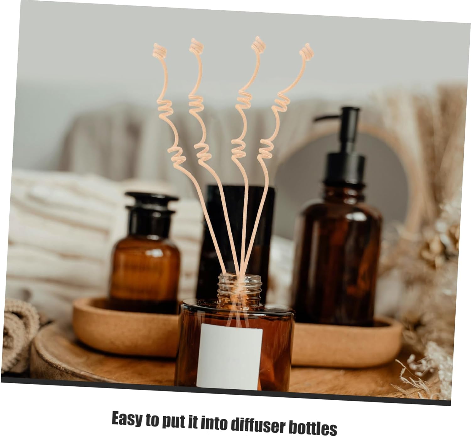ABOOFAN 20pcs Multi-Spiral Rattan Diffuser Sticks for Essential Oils