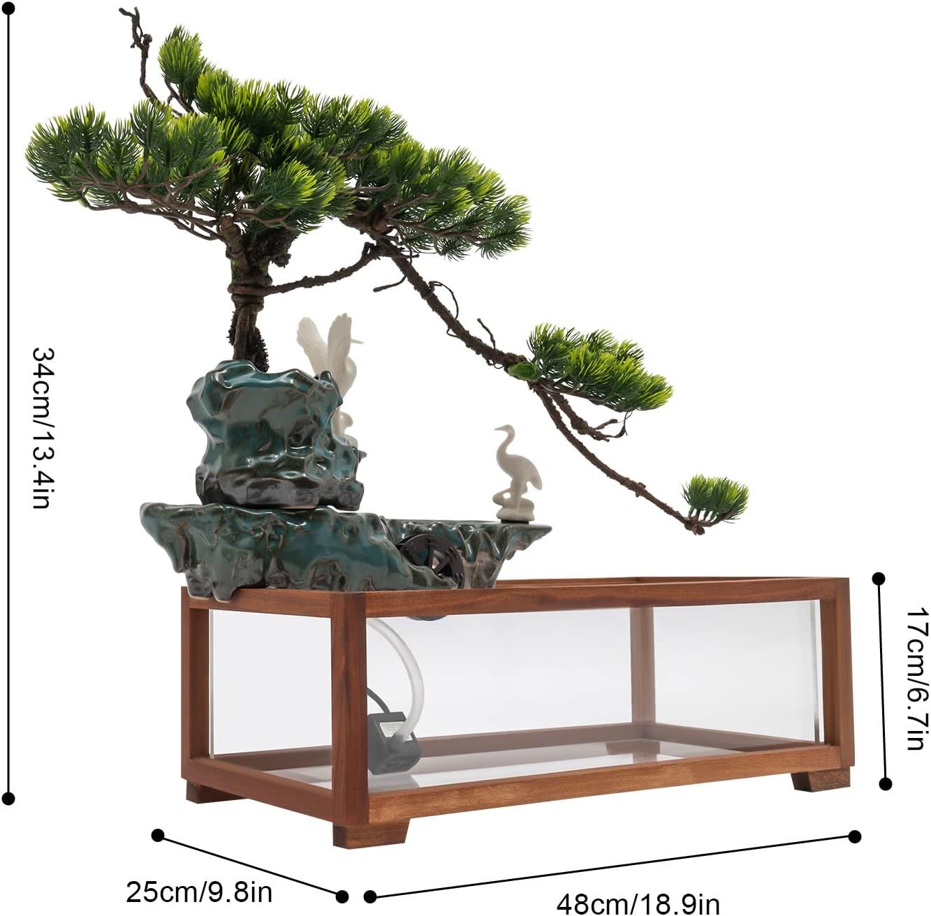 Tabletop Fountain with LED Light and Water Wheel