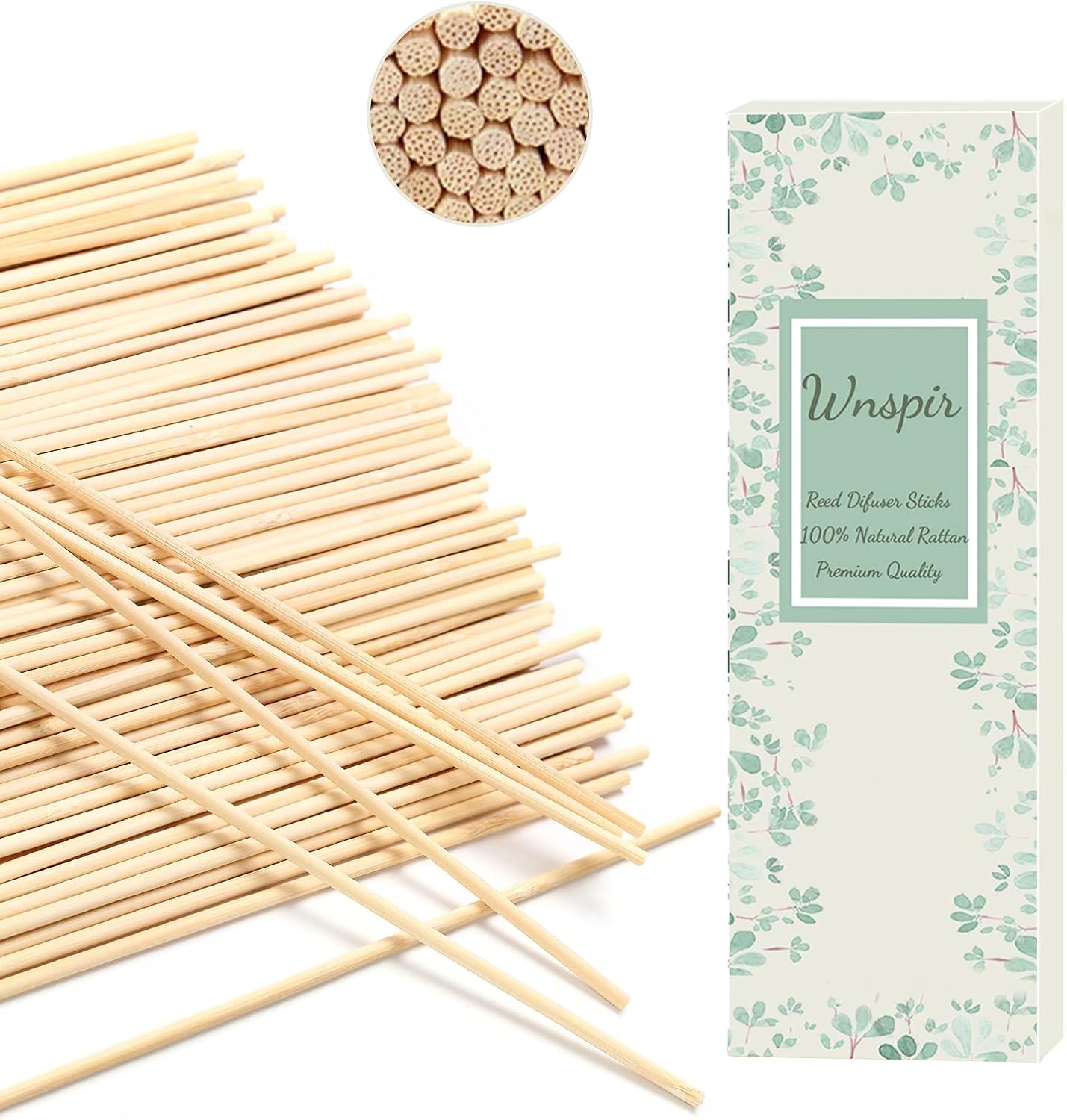 Wnspir 100PCS Reed Diffuser Sticks 10 Inch Natural Rattan