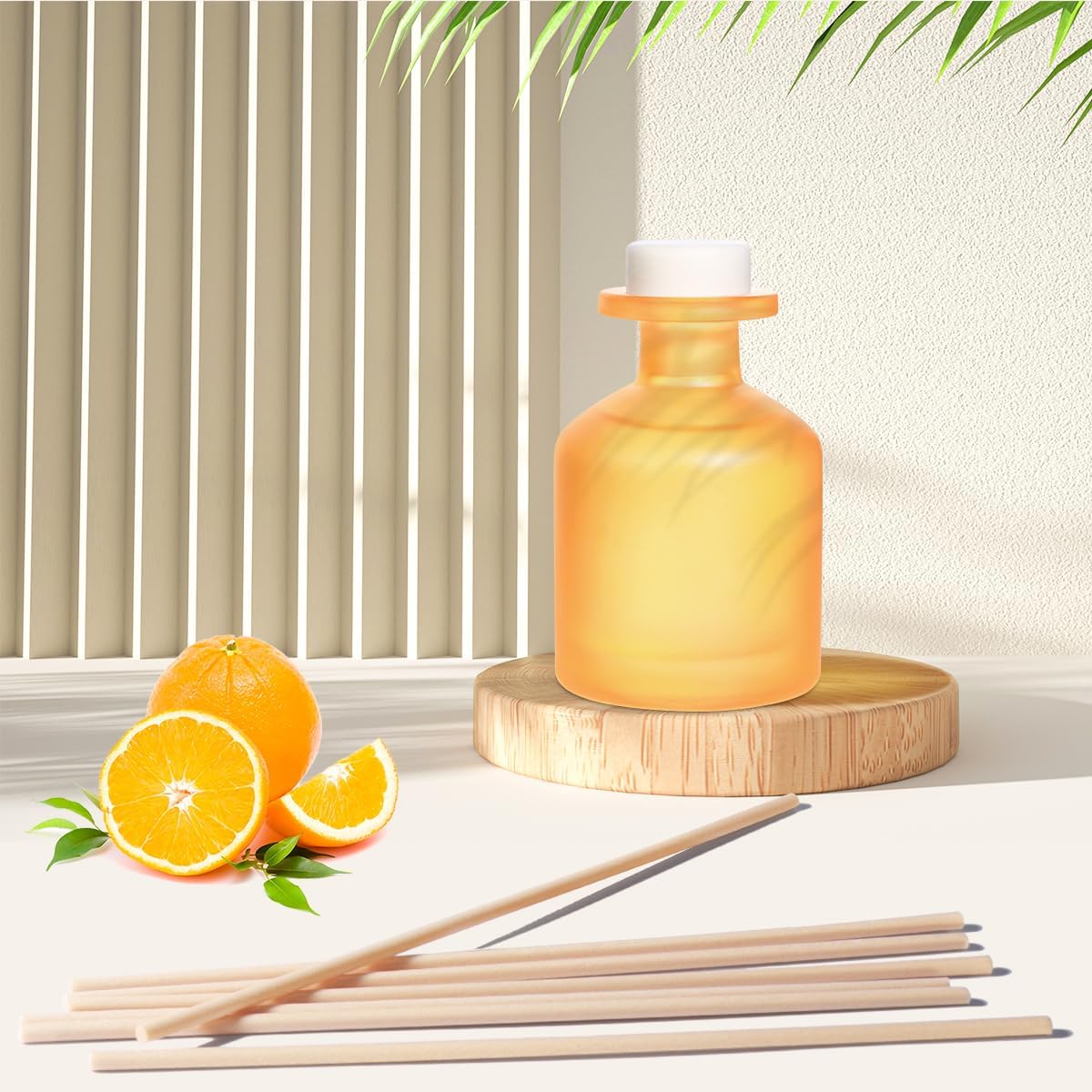 Citrus Reed Diffuser Set with 8 Sticks and 100ml Essential Oil