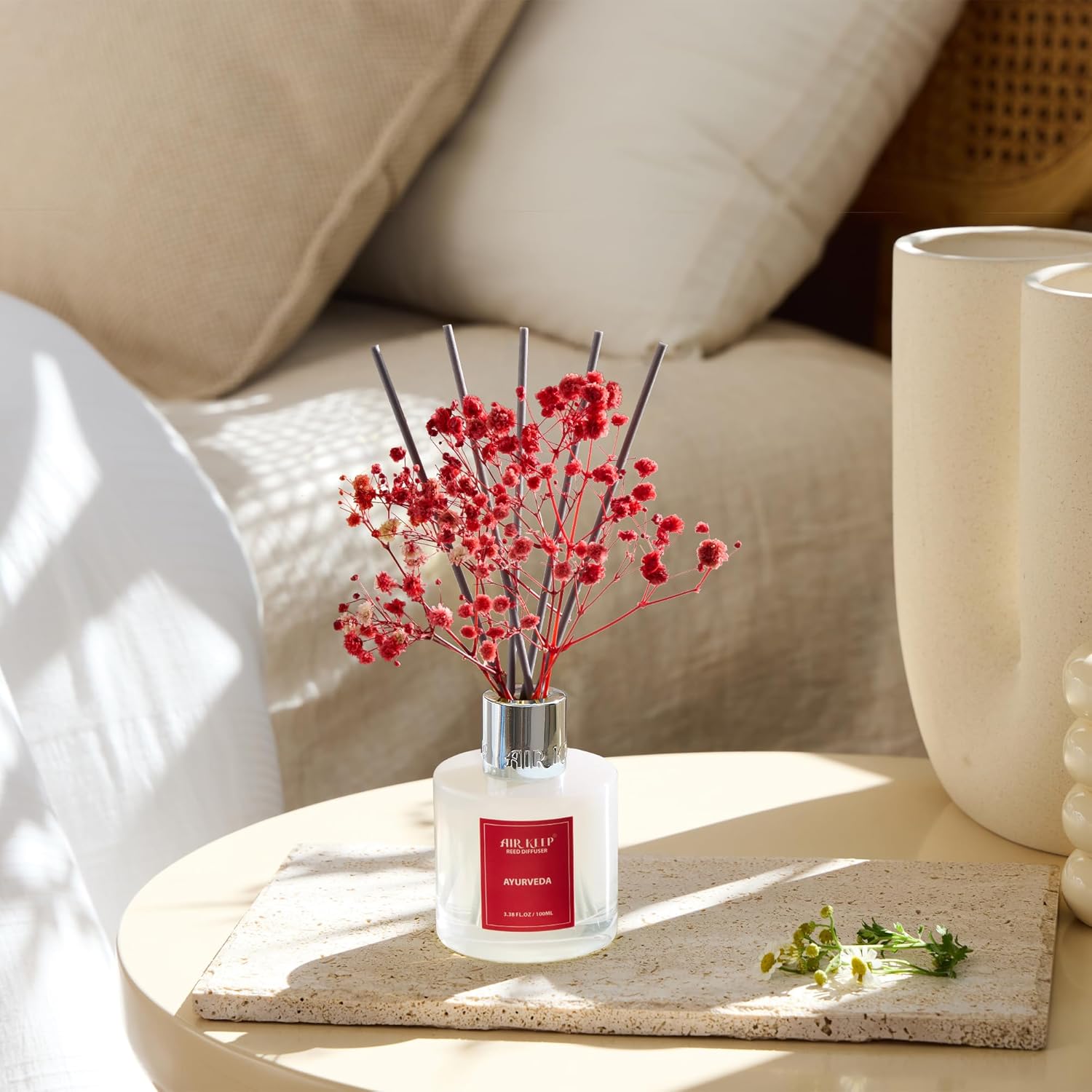 Airkeep Reed Diffuser Set - Ayurveda Almond Oil with 8 Reed Sticks