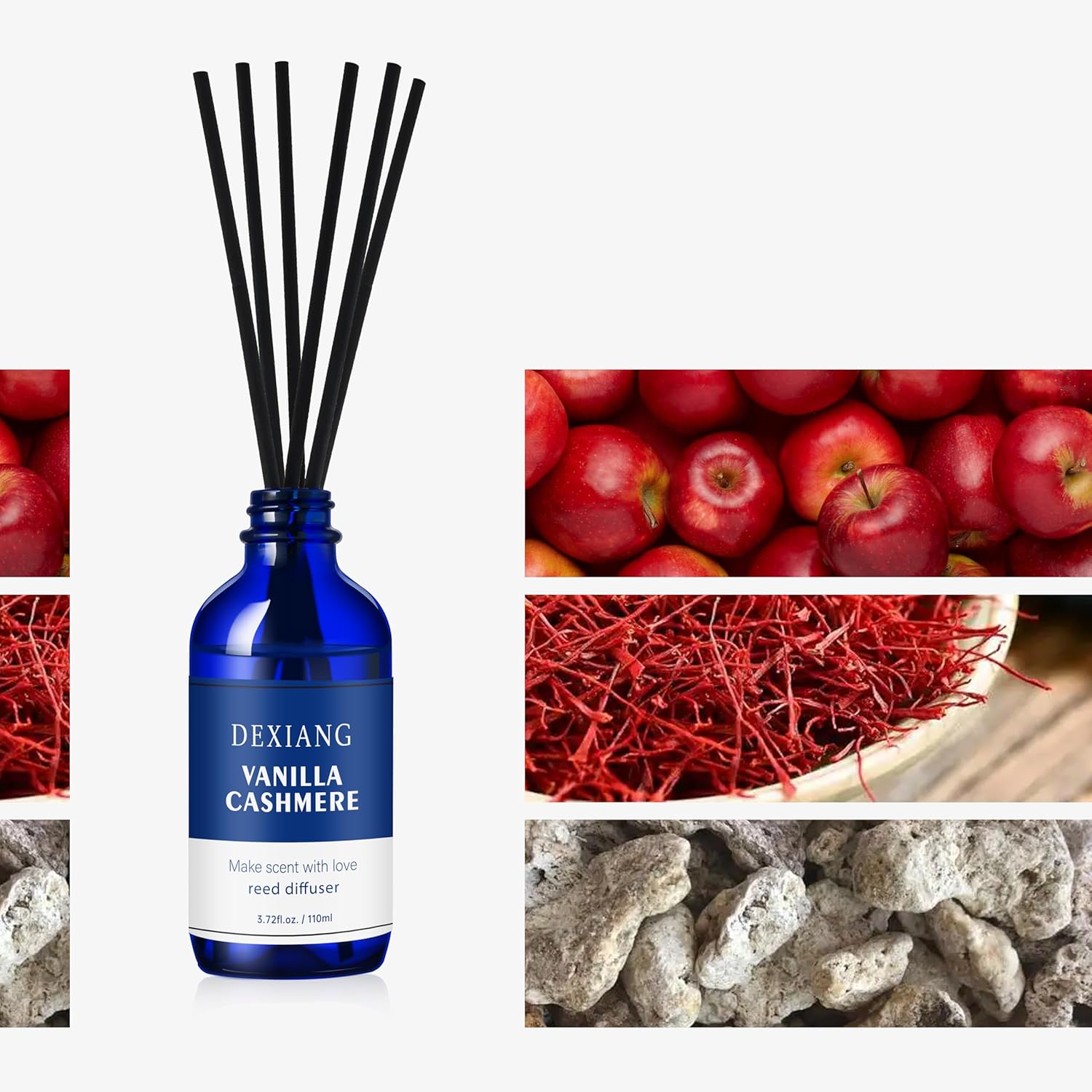 3-Pack Reed Diffuser Set with Elegant Blue Bottles