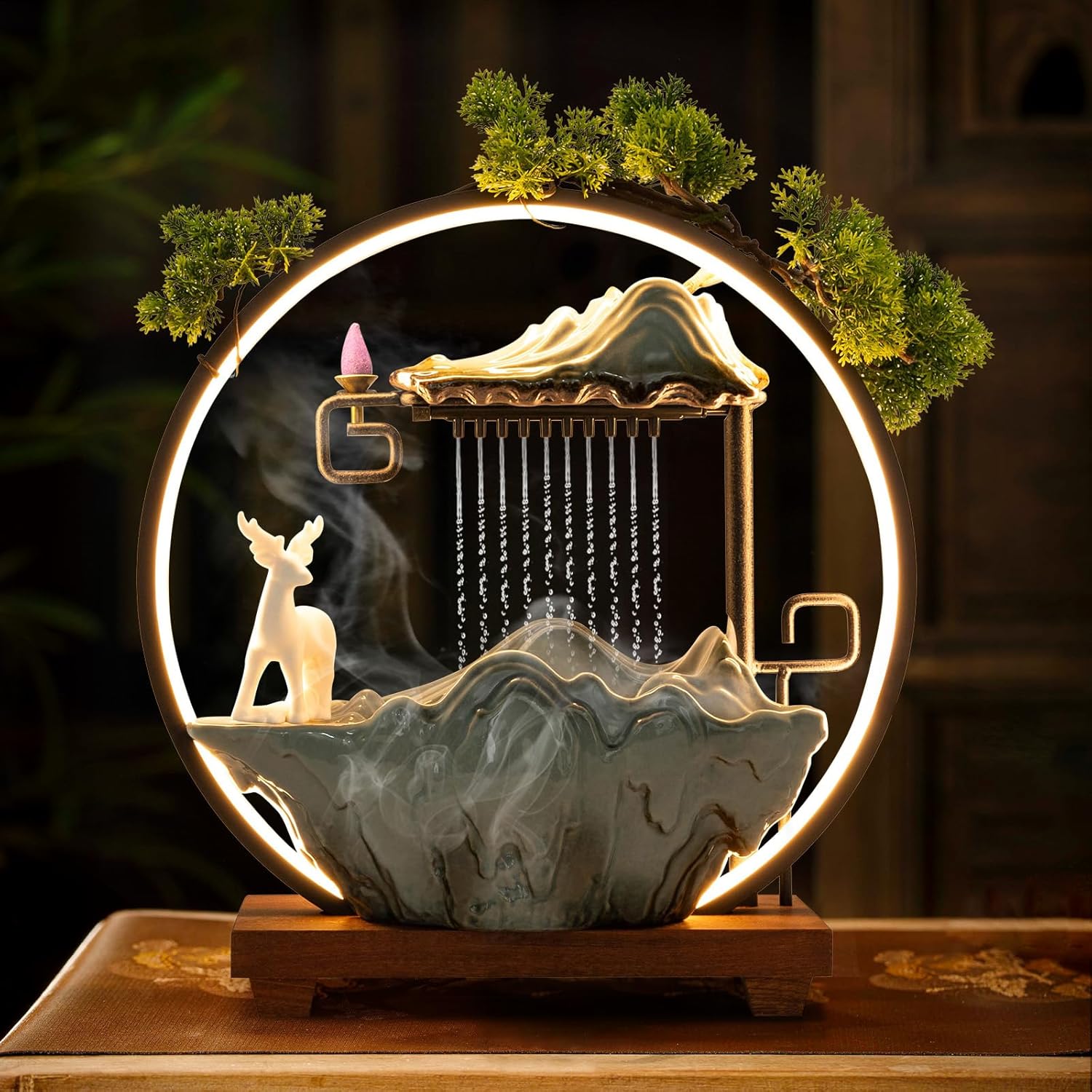 Tapischion Tabletop Fountain with Light Atomizer