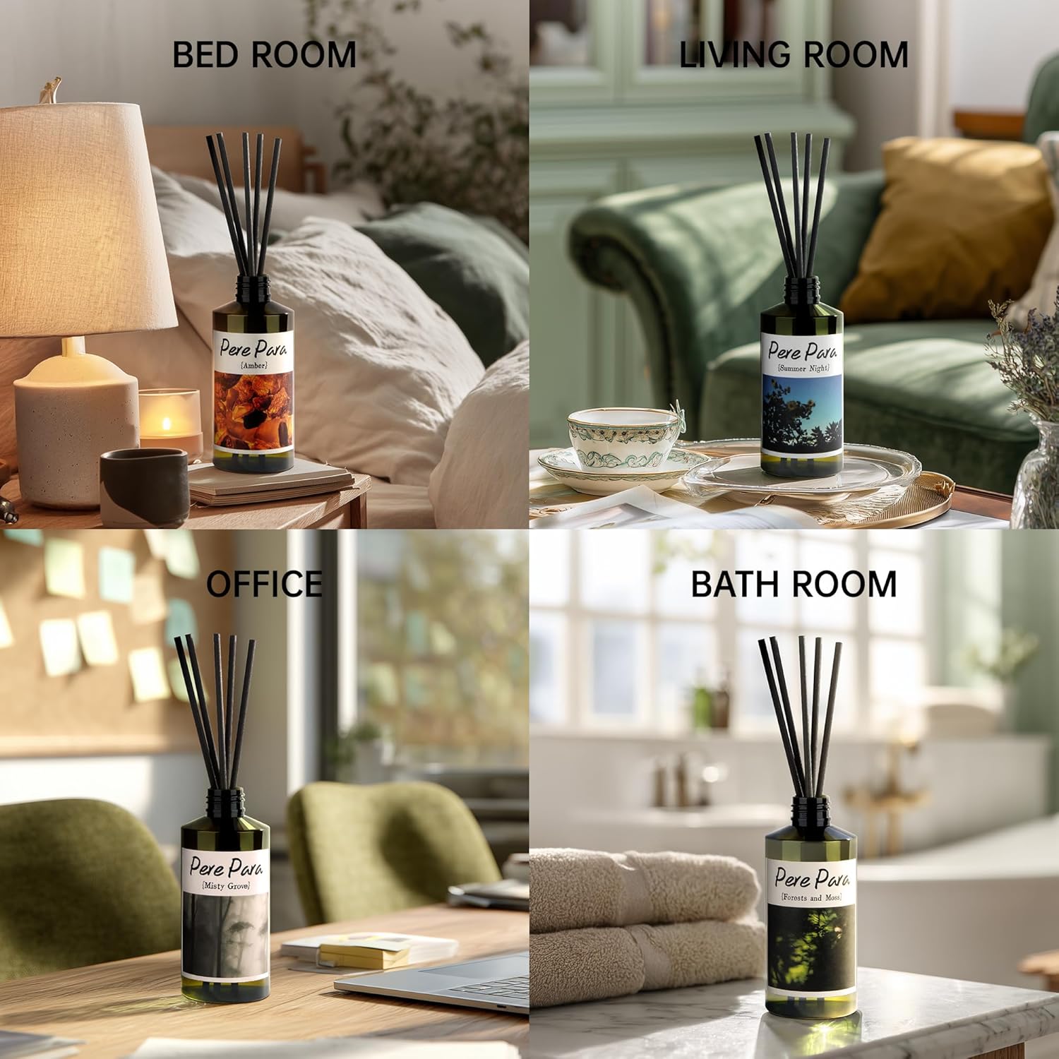 Forests and Moss Scent Premium Reed Diffuser Set 2 Pack