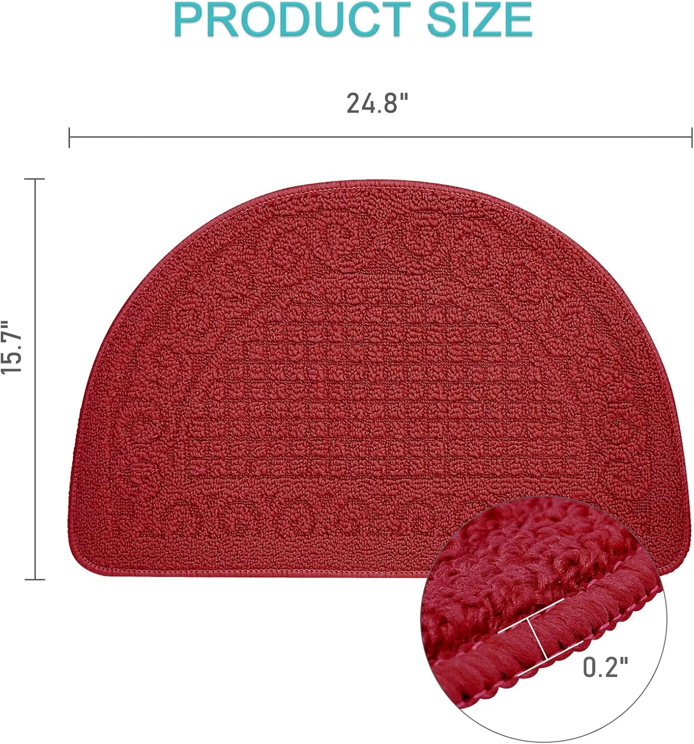 Olpchee Half Round Non-Slip Doormat Floor Rug Mat