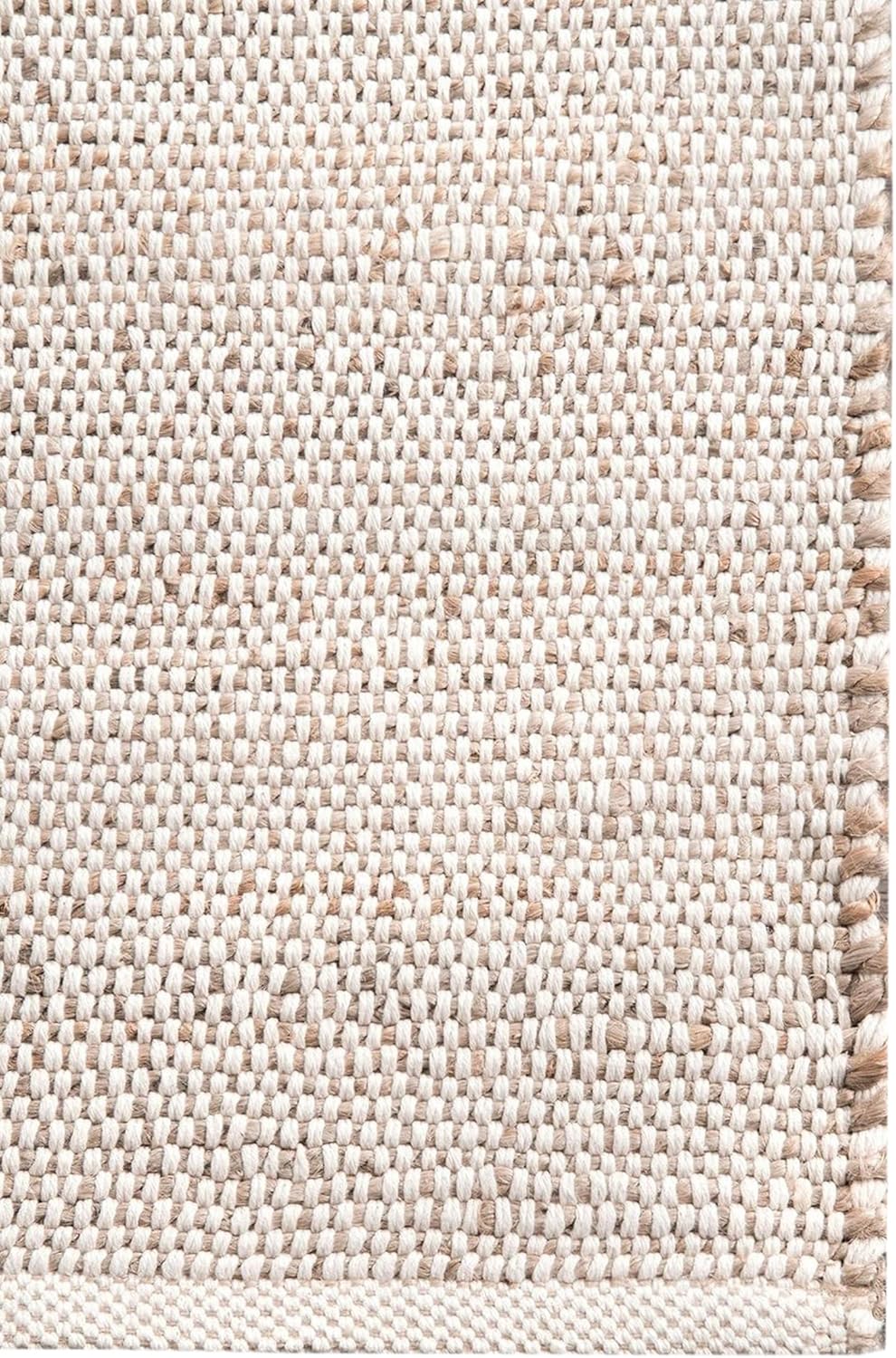 FRELISH DECOR Handwoven Jute Cotton Area Rug 2x3