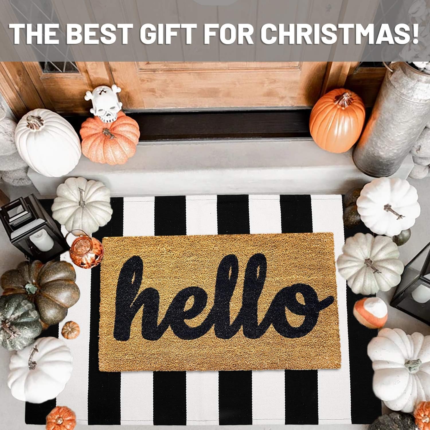 Black and White Striped Rug 236x512 Door Mat