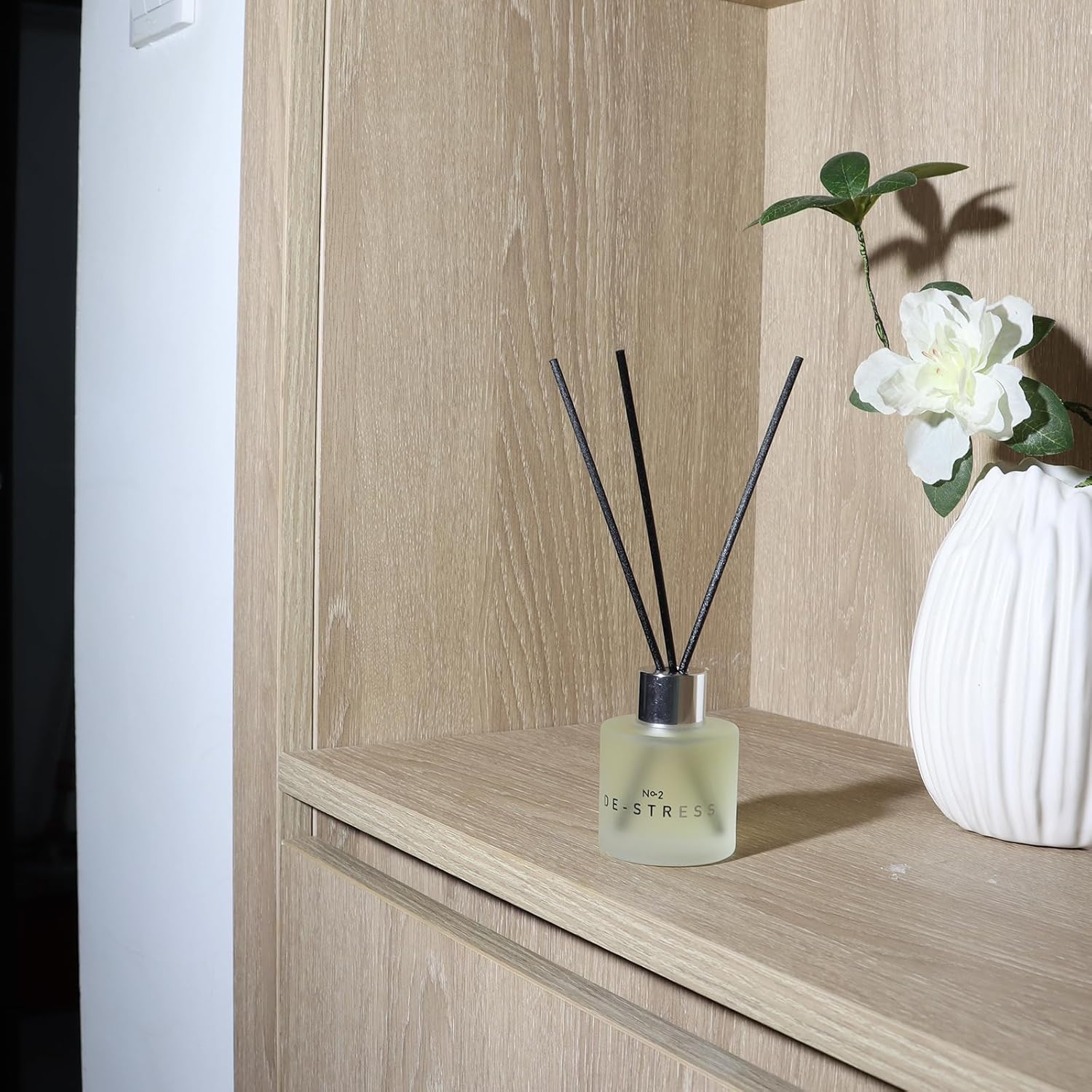 3 Pack Fragrance Reed Diffuser Set with 12 Black Fiber Sticks