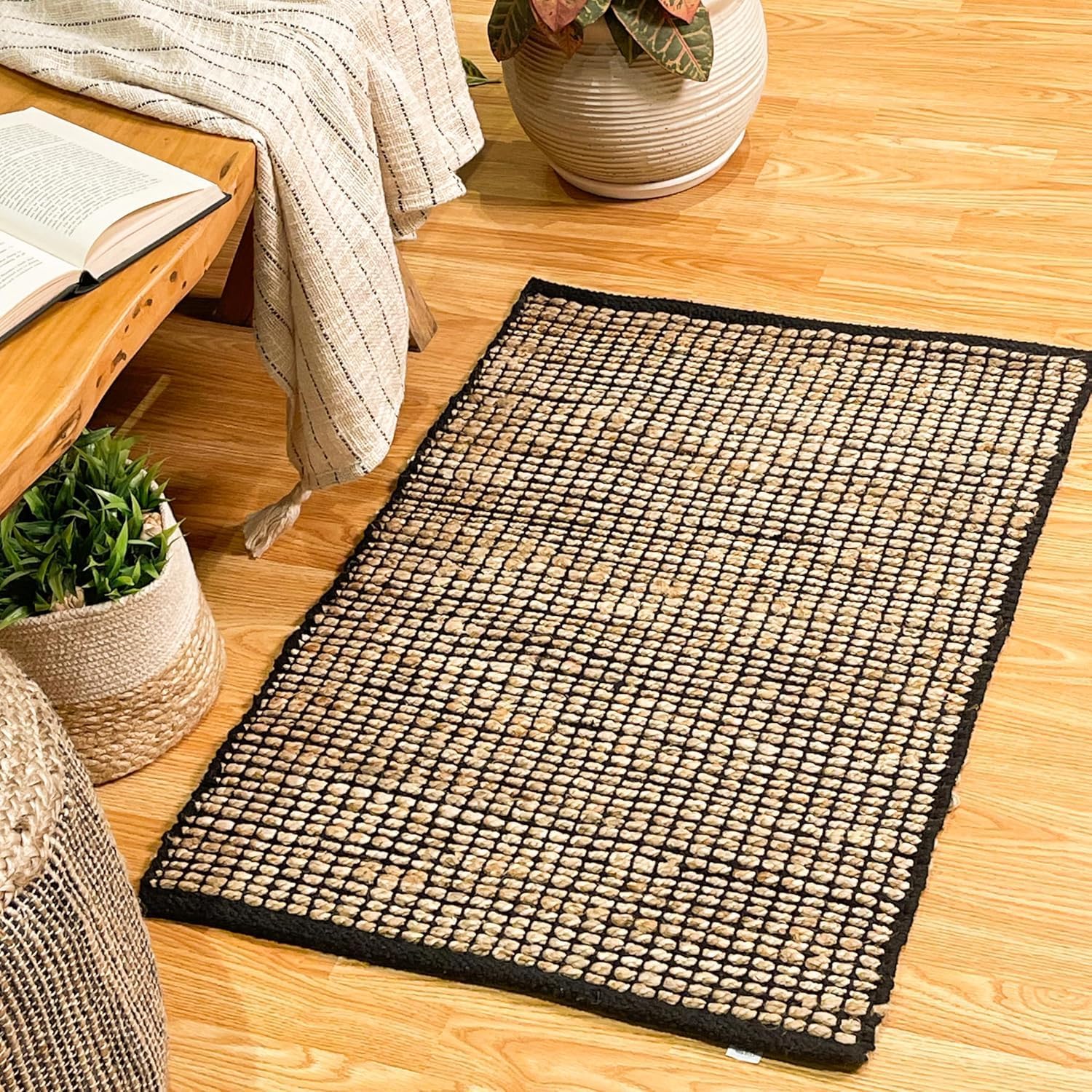 Chardin Home 2x3 Jute Cotton Woven Rug