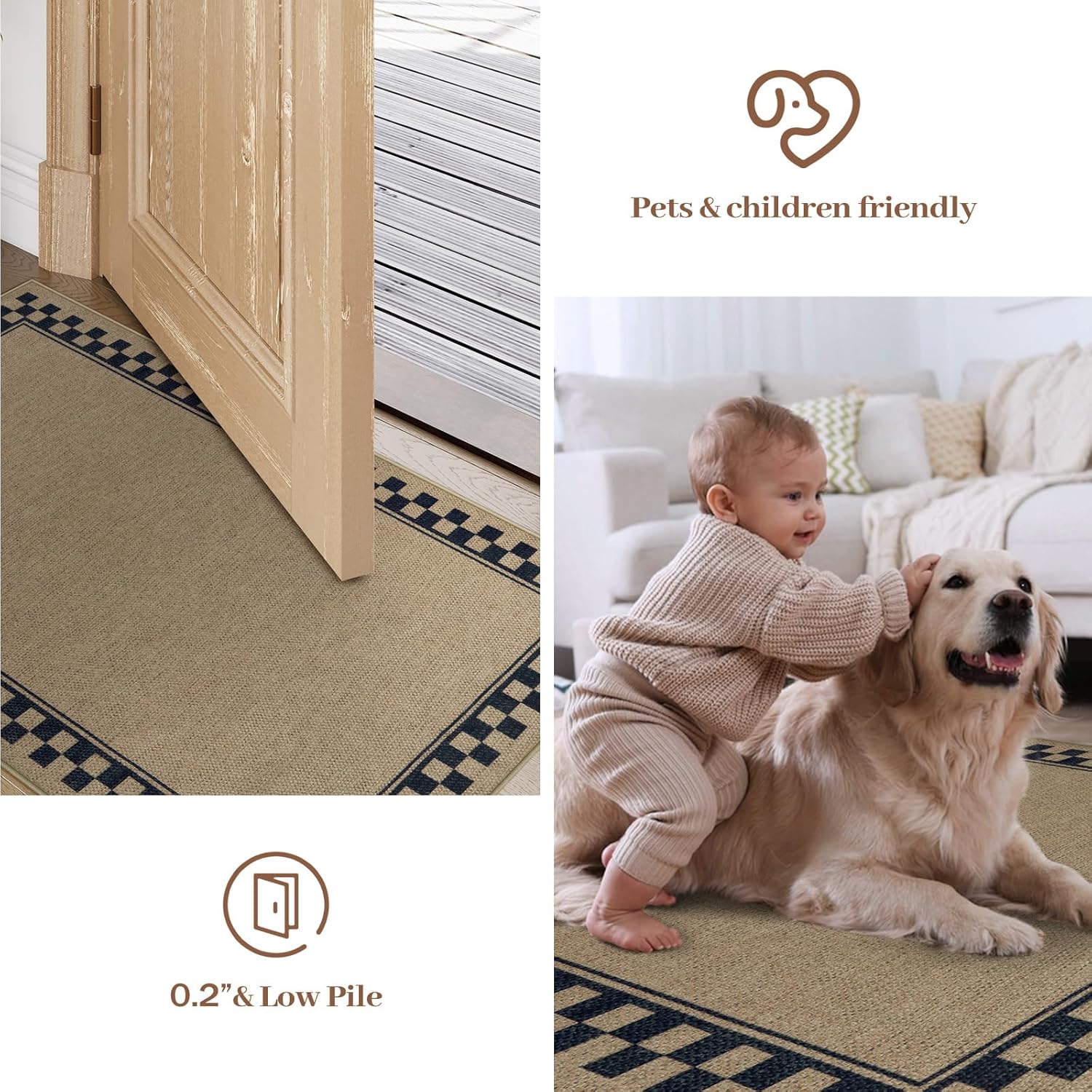 Tiveney 3x5 Machine Washable Front Door Mat