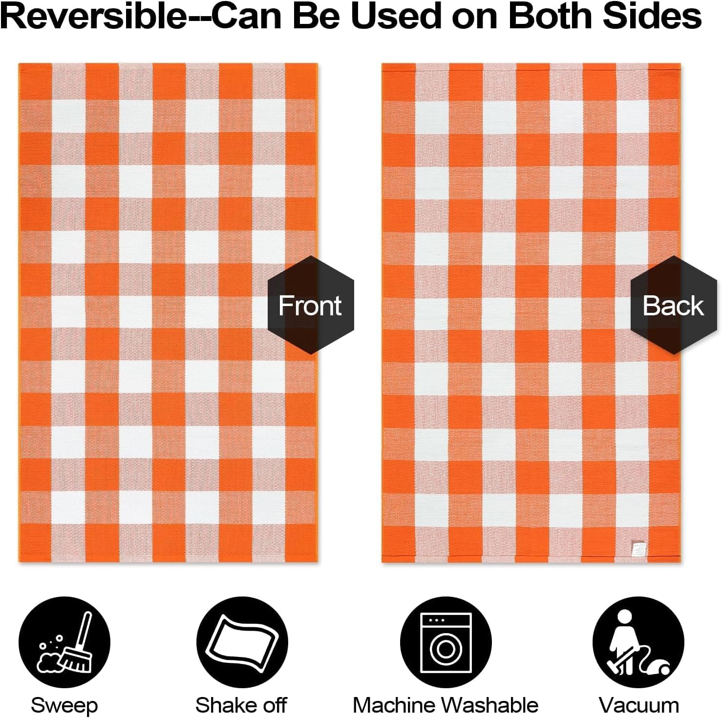 LEEVAN Buffalo Plaid Outdoor Rug 3x5