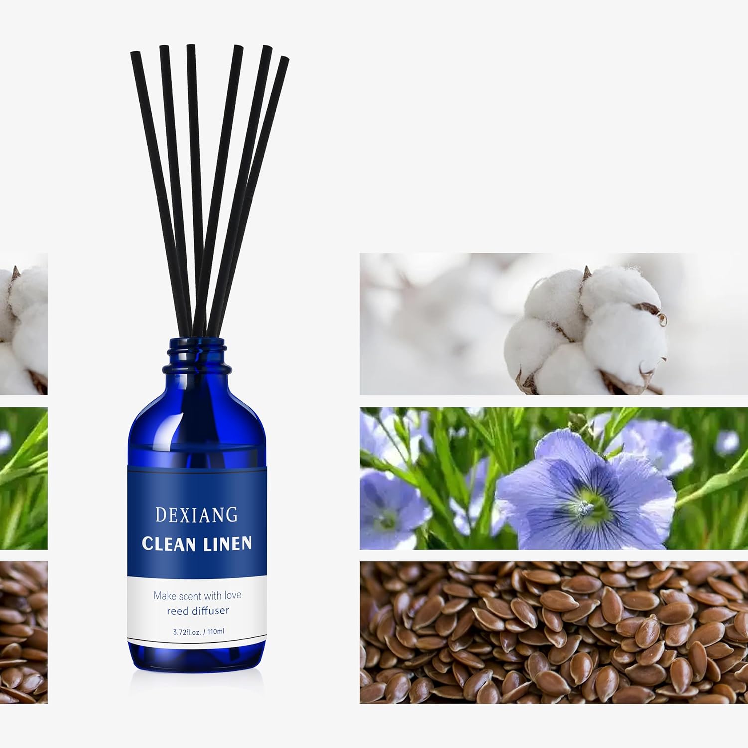 3-Pack Reed Diffuser Set with Elegant Blue Bottles