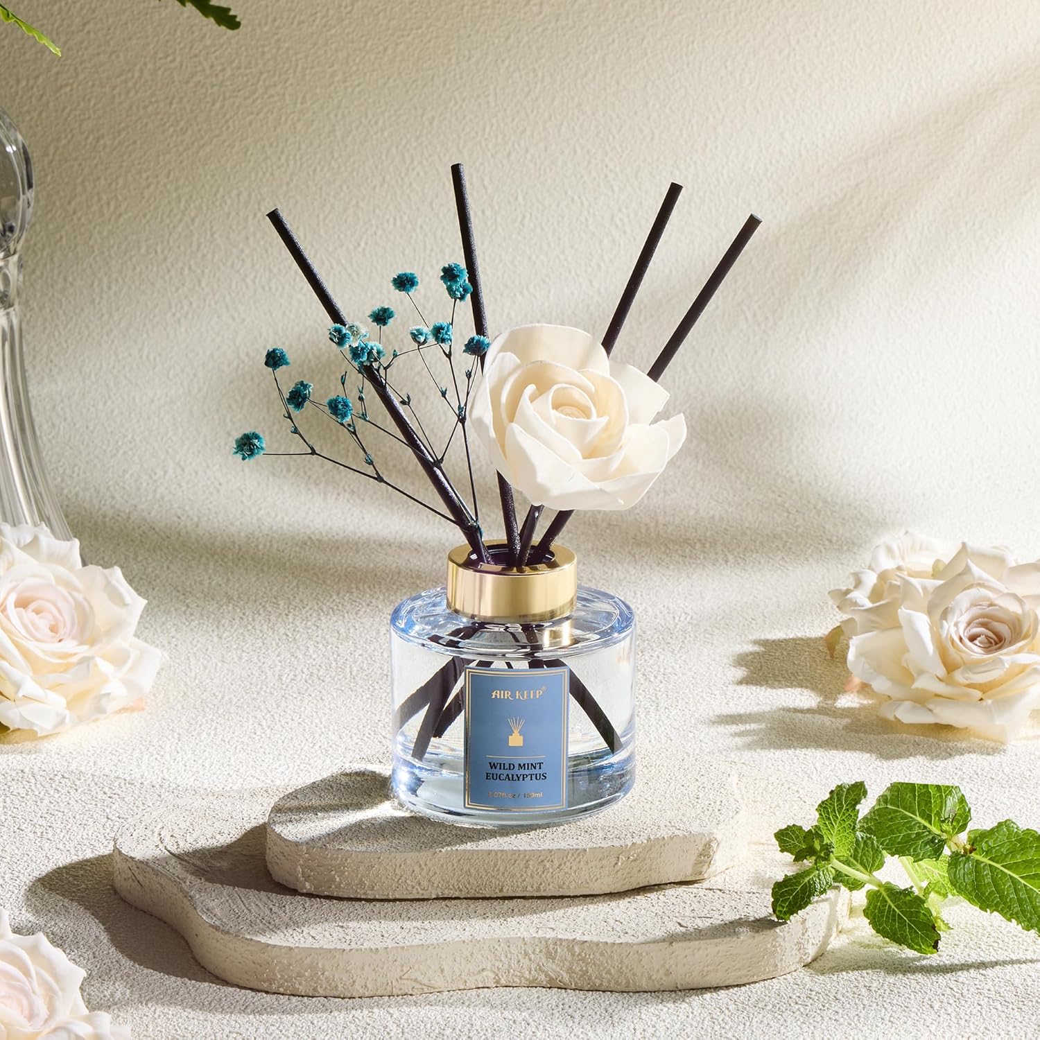 Airkeep Wild Mint Eucalyptus Reed Diffuser Set