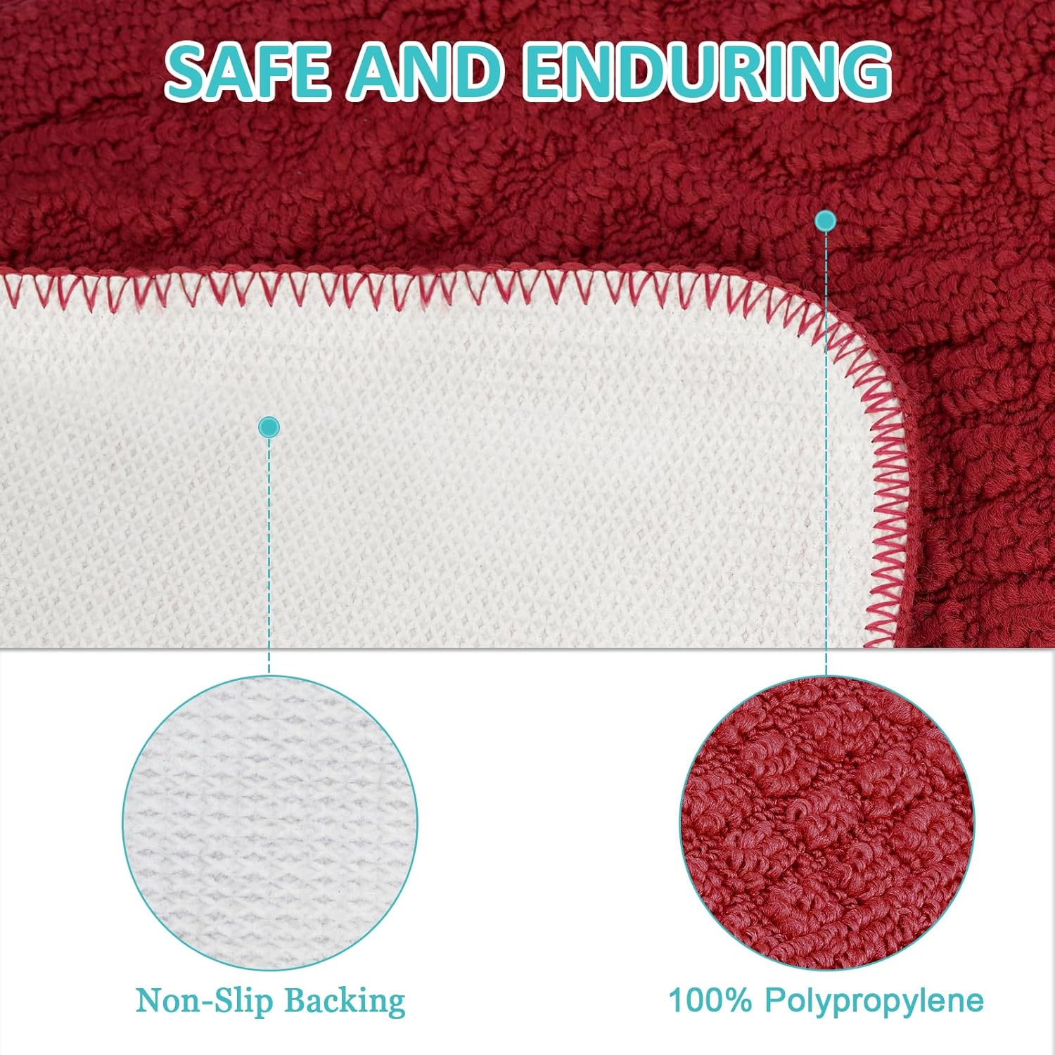 Olpchee Half Round Non-Slip Doormat Floor Rug Mat