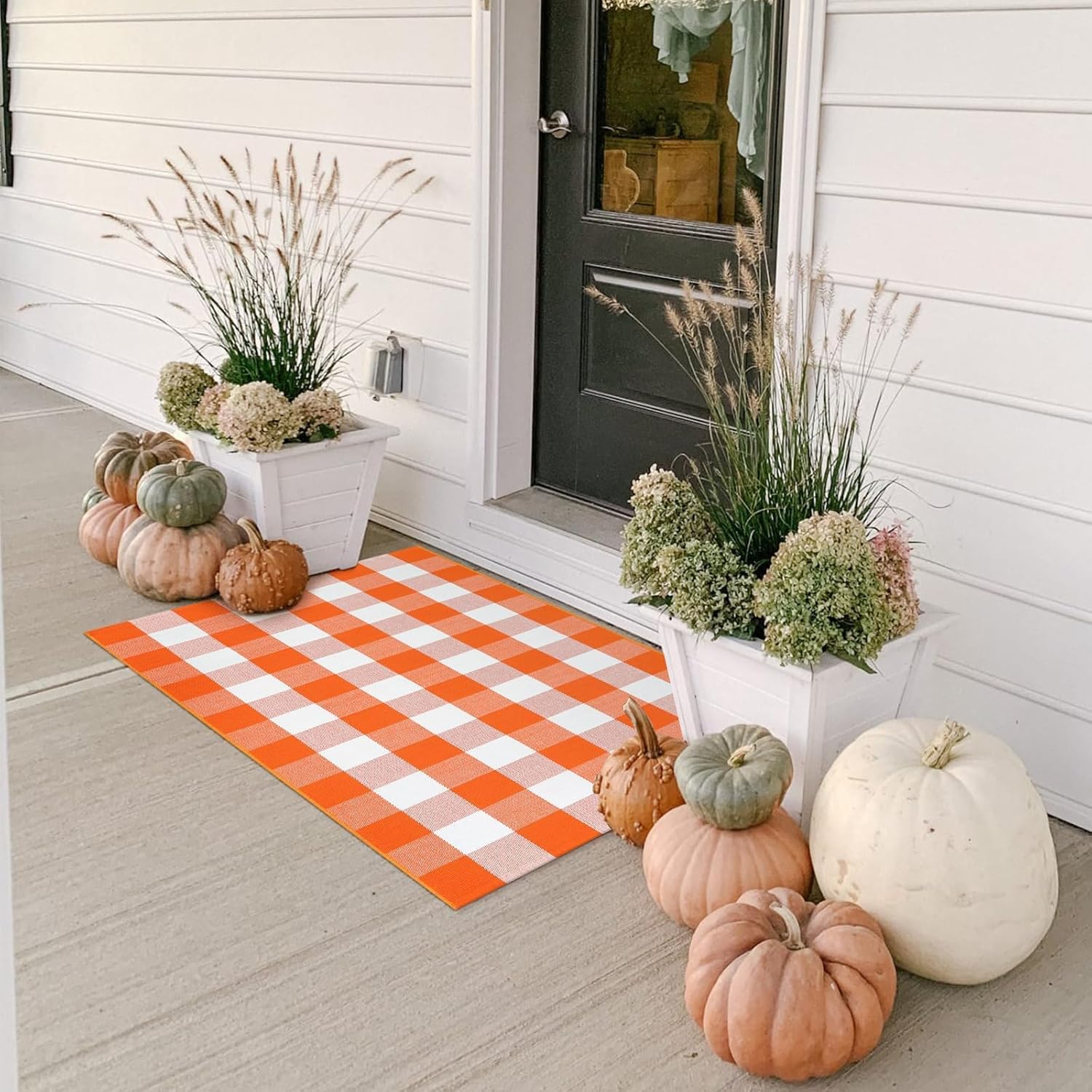 LEEVAN Buffalo Plaid Outdoor Rug 3x5