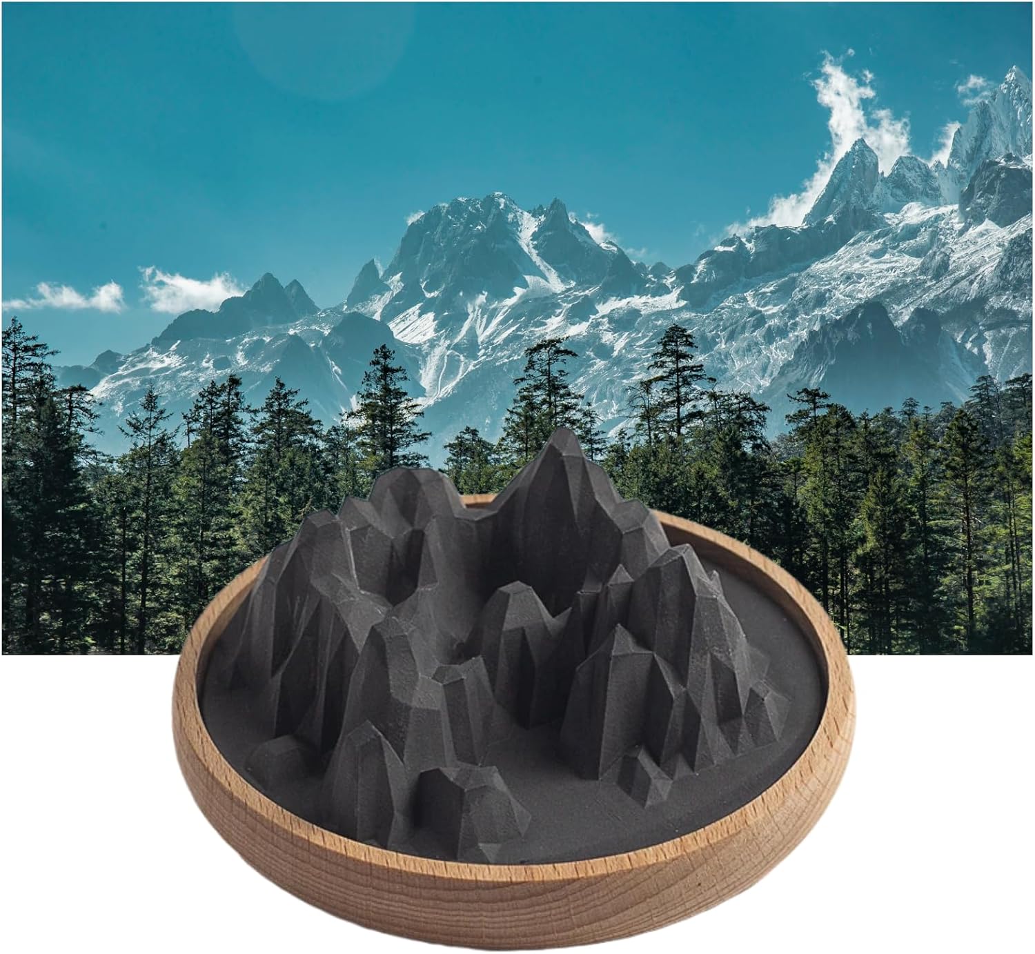 Zestify Mountain-Shaped Reed Diffuser Set Black