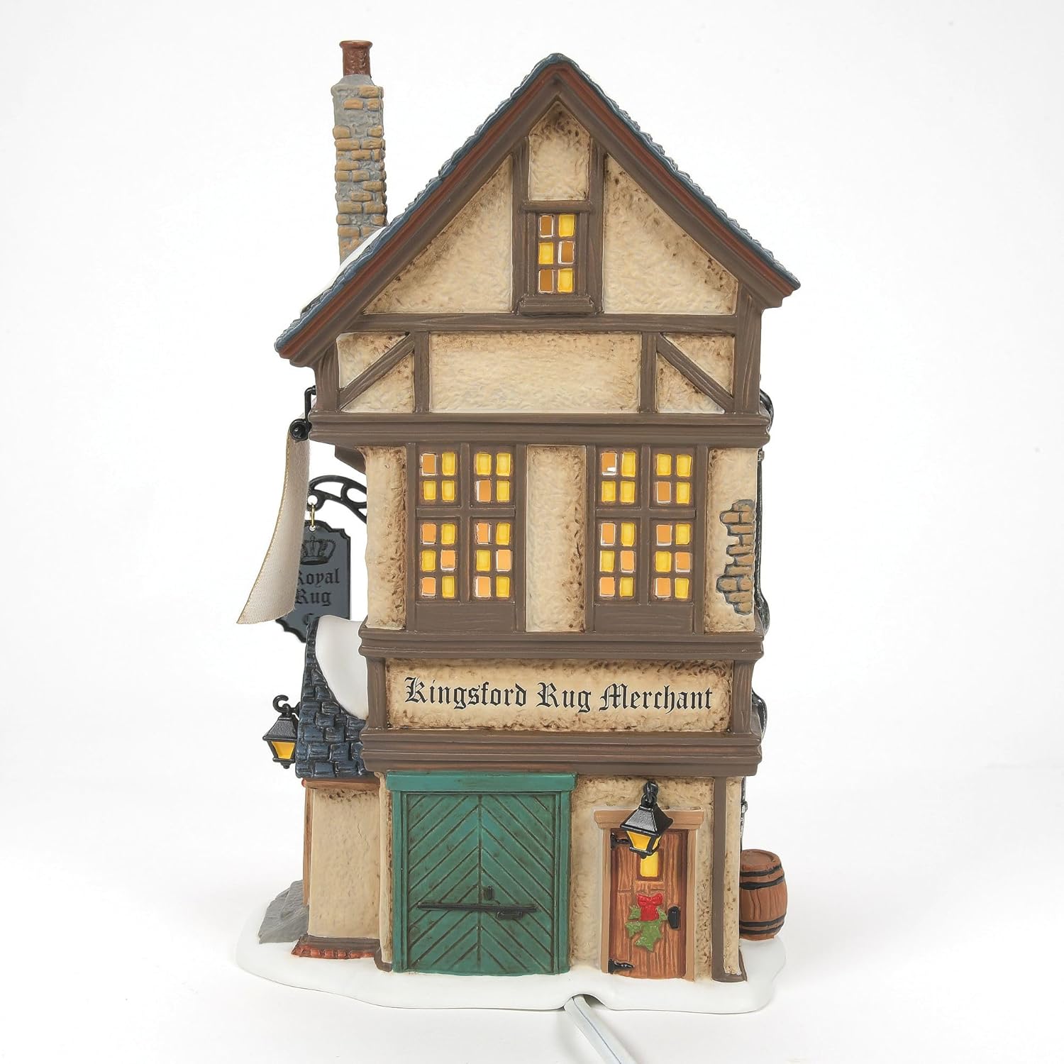 Department 56 Dickens Village Kingsford Rug Merchant Shop Light Building