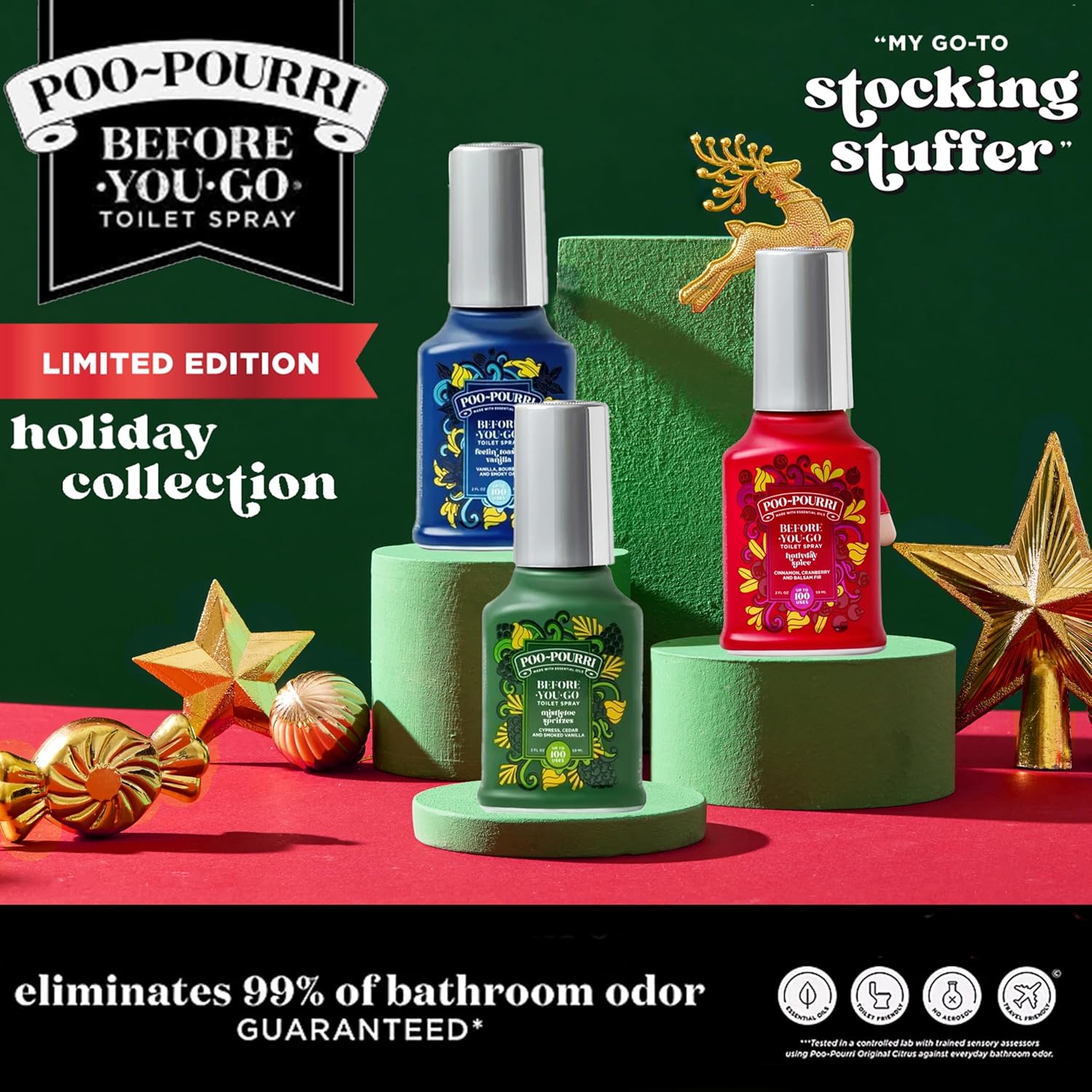 Poo-Pourri Toilet Spray Holiday Pack - 3 Bottles