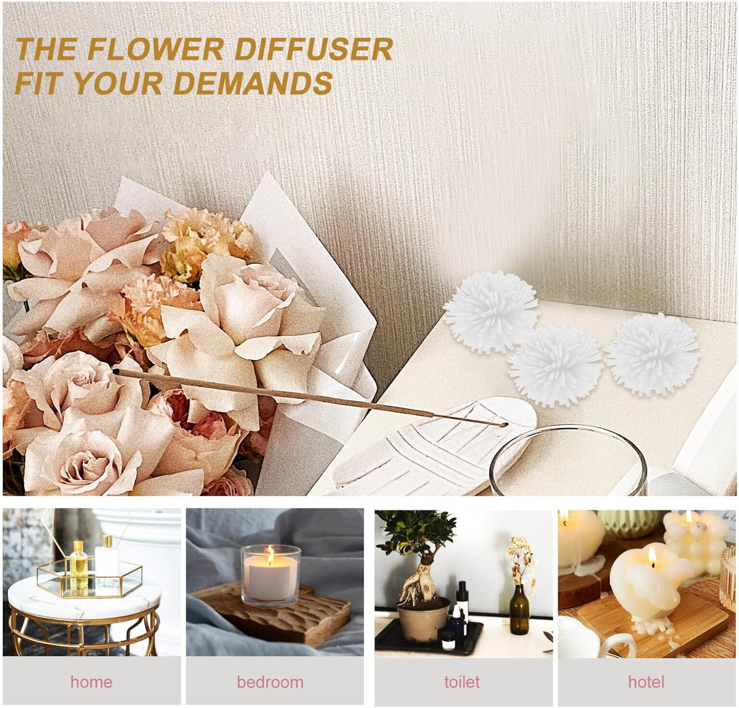 100pcs Hydrangea Flower Aromatherapy Diffuser Set
