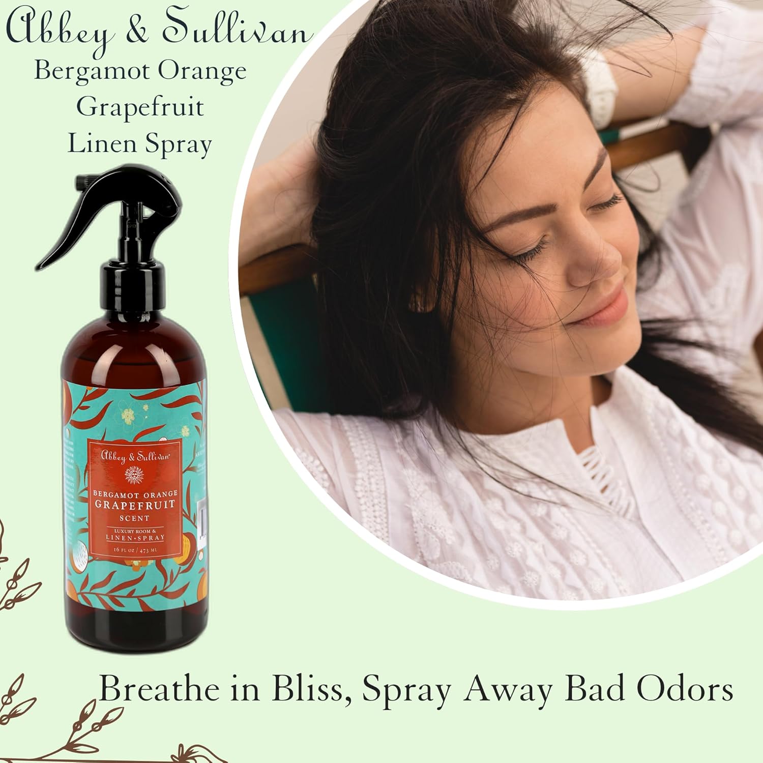 Abbey Sullivan Linen Spray Bergamot Orange Grapefruit 16 oz