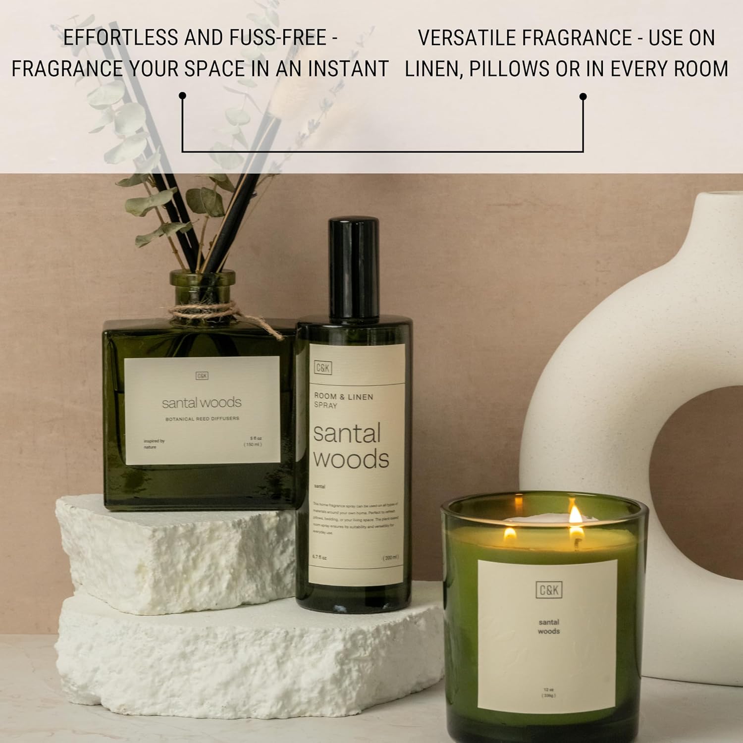 Craft Kin Reed Diffuser Set with Dried Flowers and Room Spray