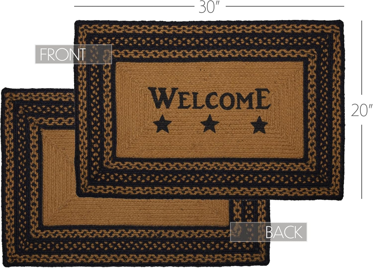 VHC Brands Farmhouse Jute Rug Welcome Stencil 20x30 Country Decor