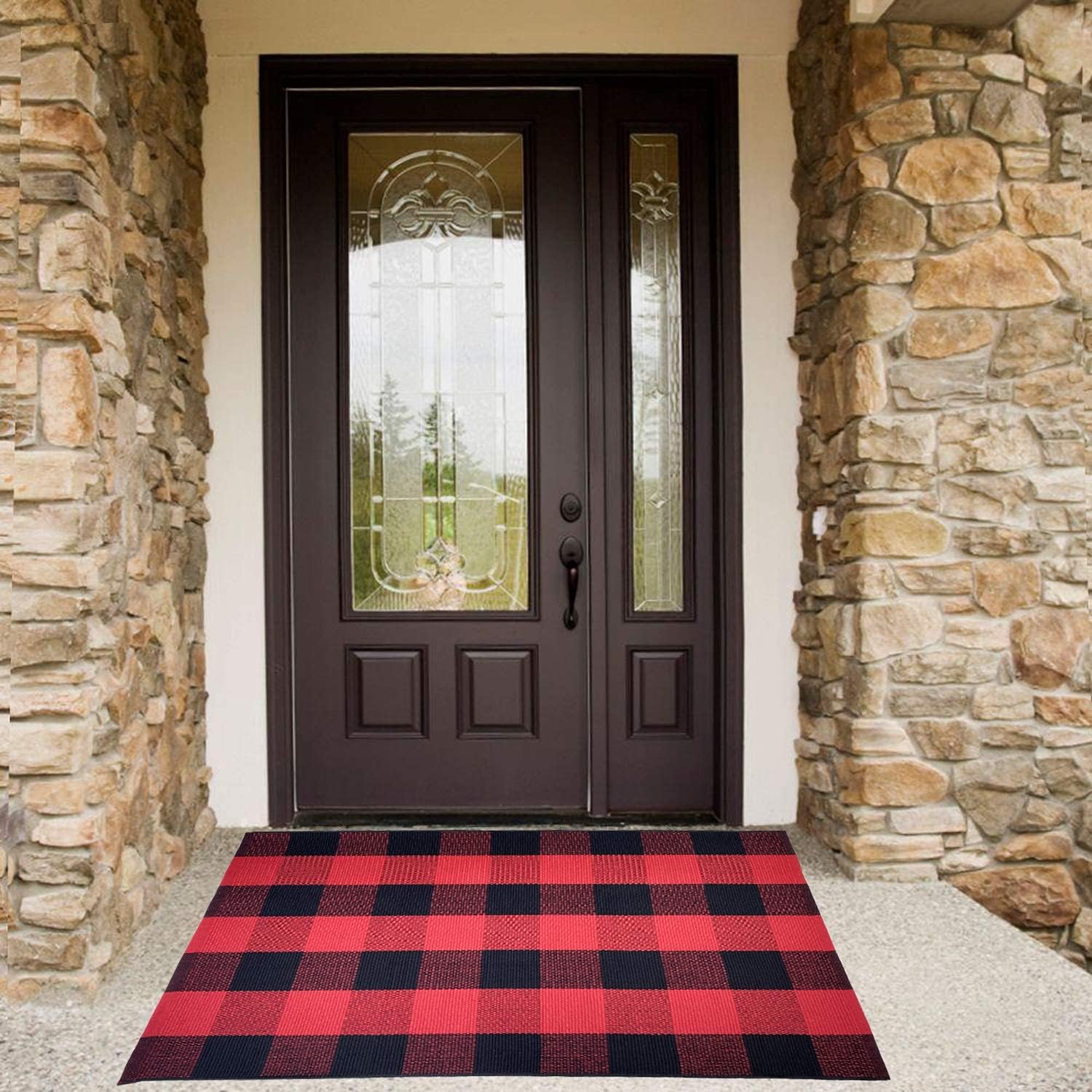 Winwinplus Buffalo Plaid Check Rug 275 X 43 Inch