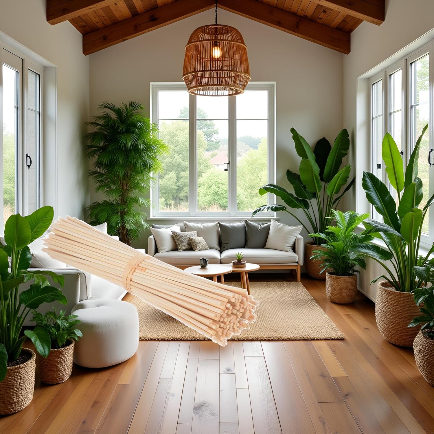 30 Pcs Reed Diffuser Sticks Natural Oil Aroma Diffuser Replacement Set for Home Office