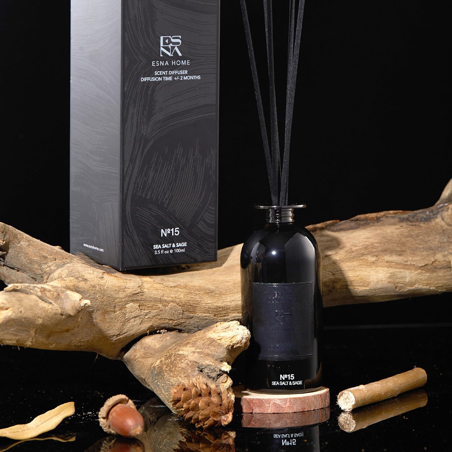 ESNA HOME Premium Reed Diffuser Set Sea Salt Sage