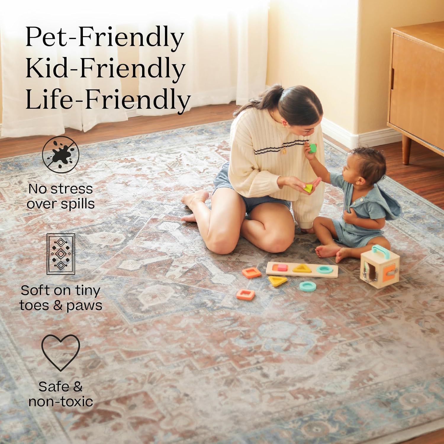 Ruggable Washable Plaid Area Rug - 3x5