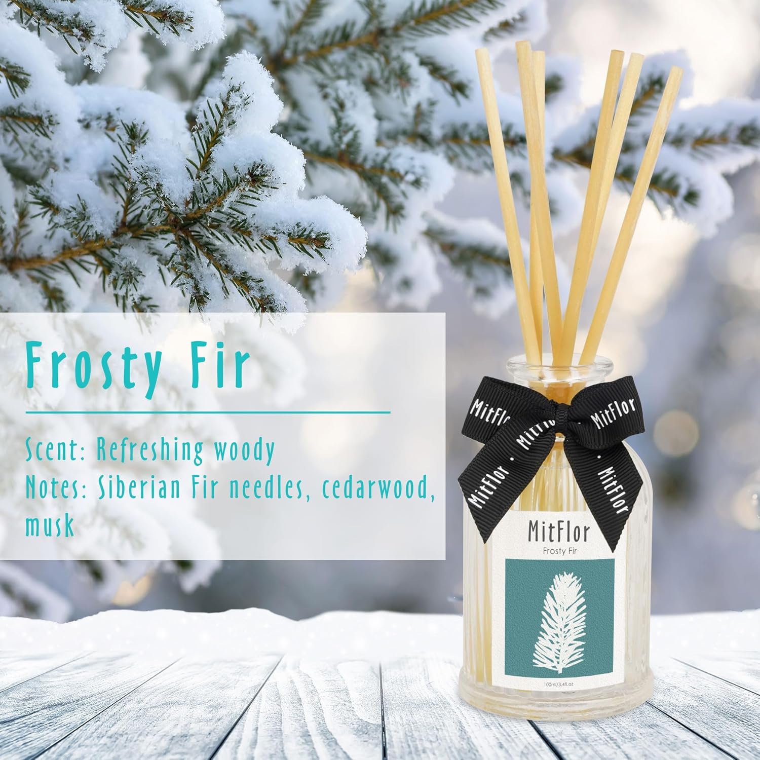 MitFlor Frosty Fir Reed Diffuser Set 34 Fl Oz