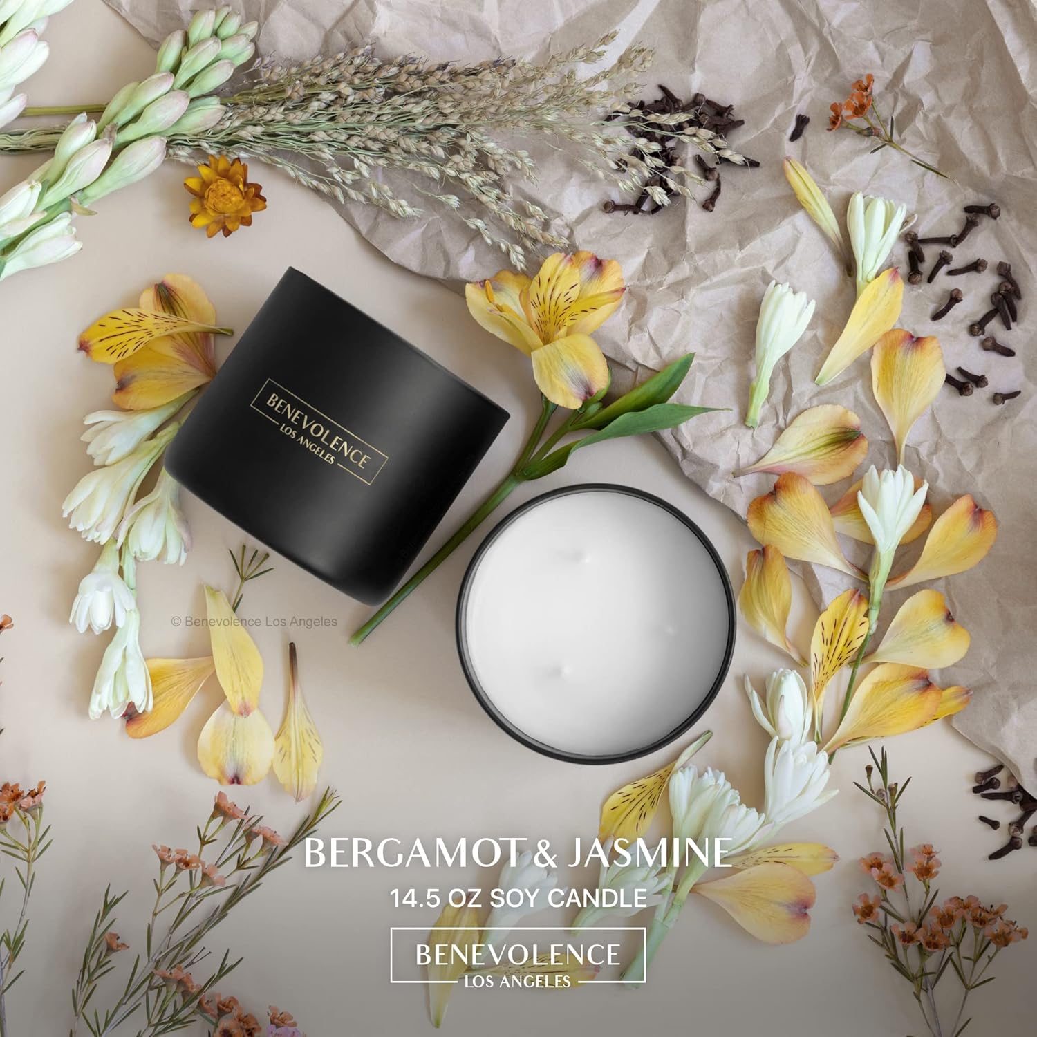 Benevolence LA Bergamot Jasmine Reed Diffuser Set