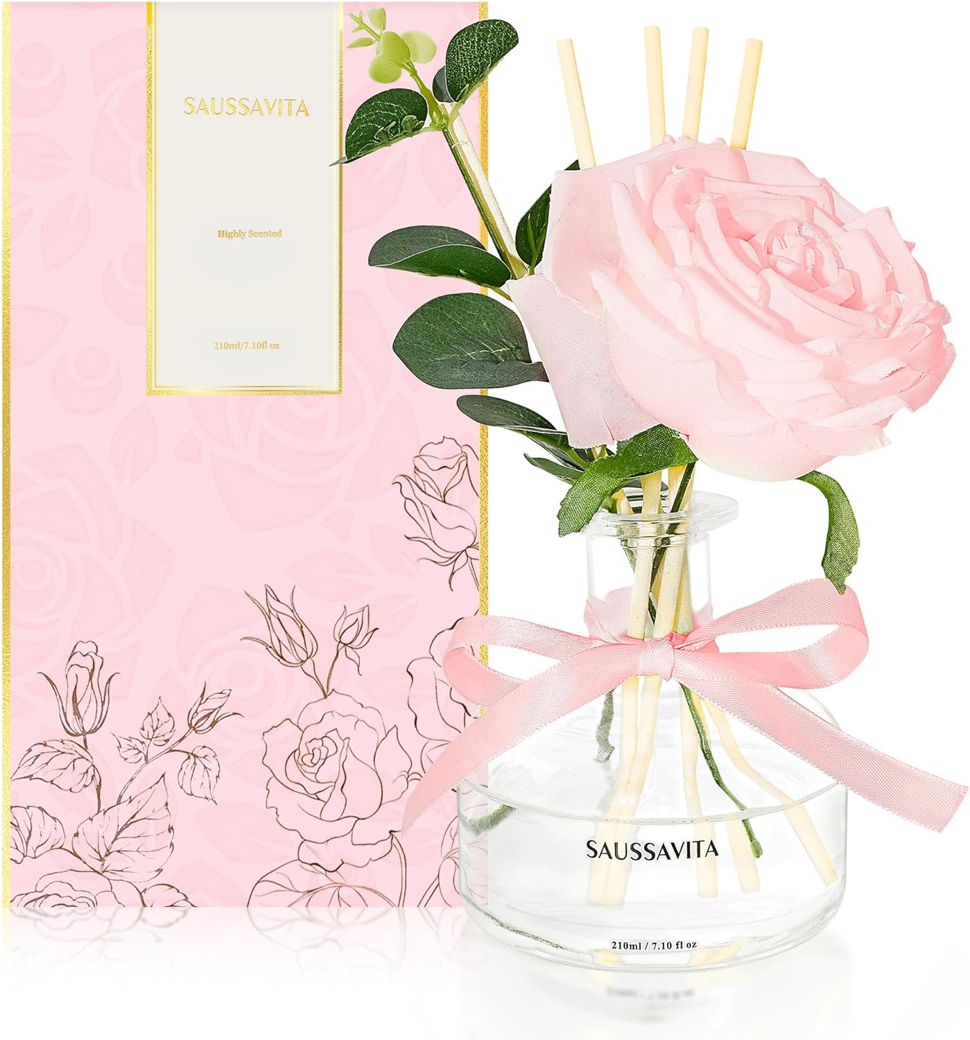 Saussavita Reed Diffusers Set 710 Oz Rose Water Scented