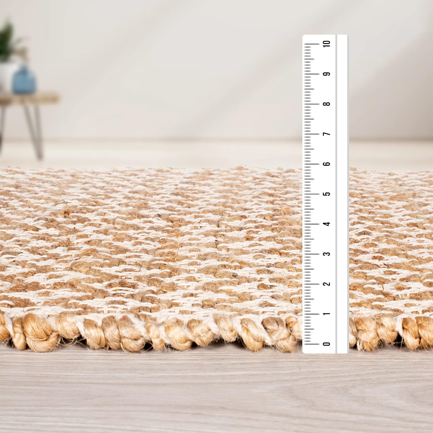 Ramanta Home Jute Cotton Rug 2x3 Feet Diamond Design