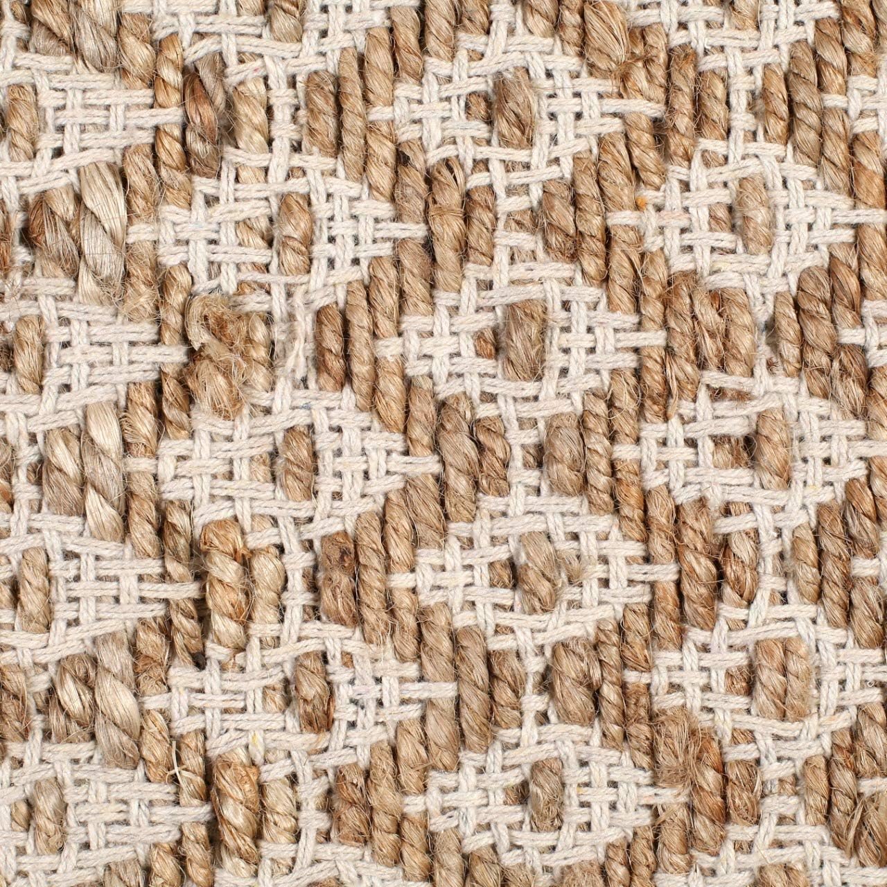 Ramanta Home Jute Cotton Rug 2x3 Feet Diamond Design