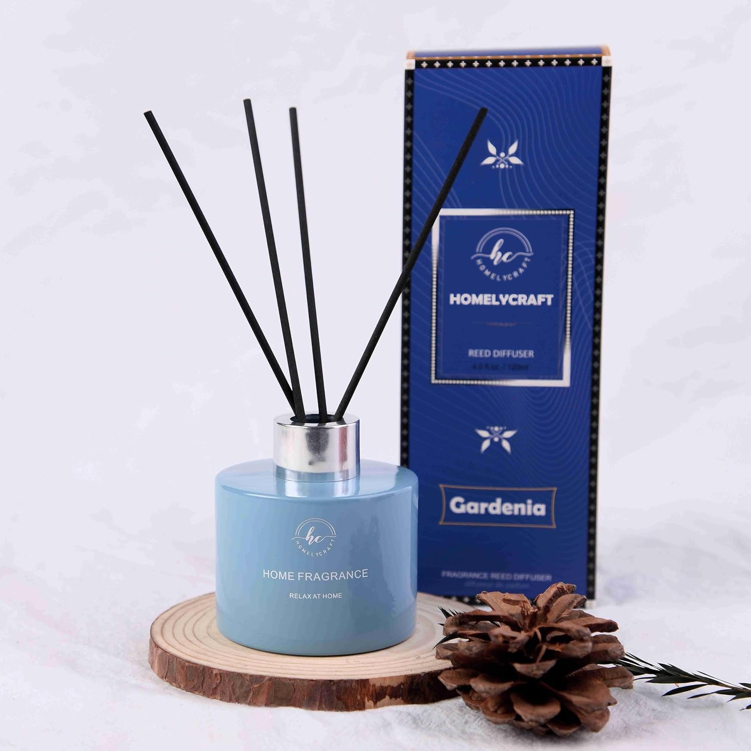 HOMELYCRAFT Reed Diffuser Set with Blue Gardenia Fragrance