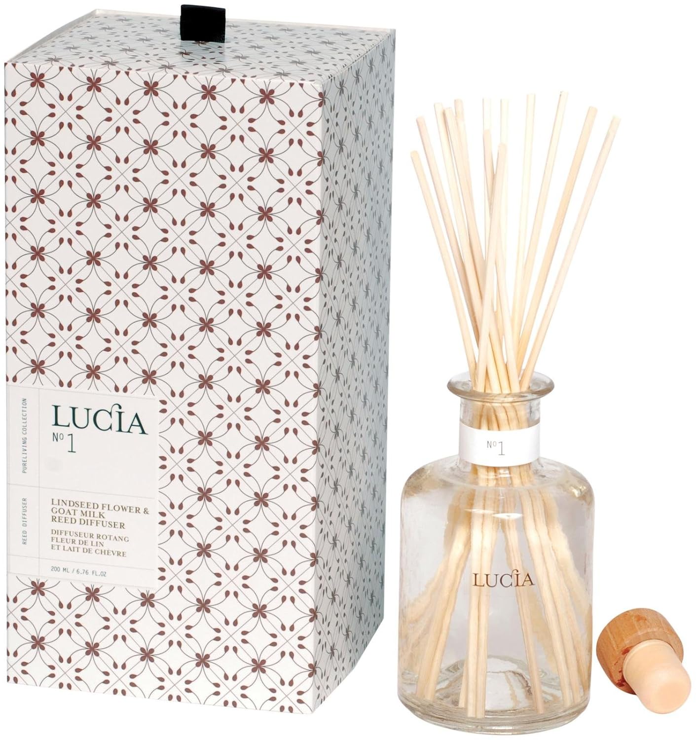 Lucia Aromatic Reed Diffuser with Goat Milk 67 Fl Ounce