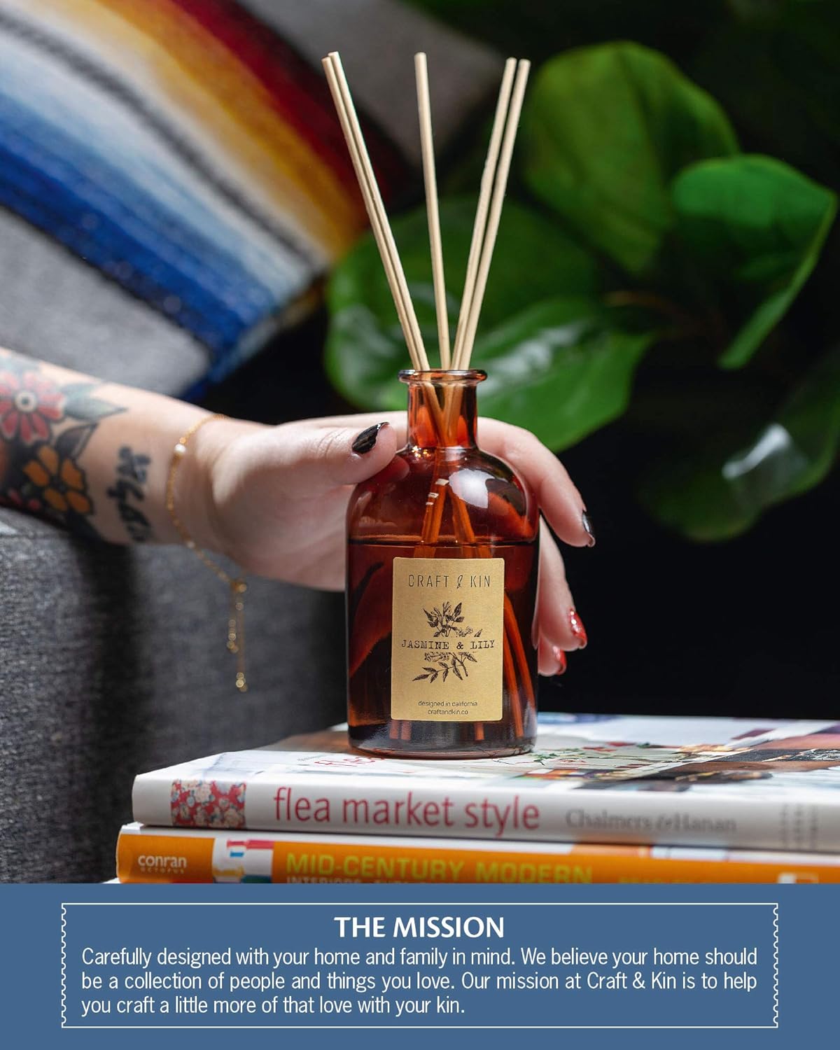 Craft Kin Scented Reed Diffuser Set with Flowers