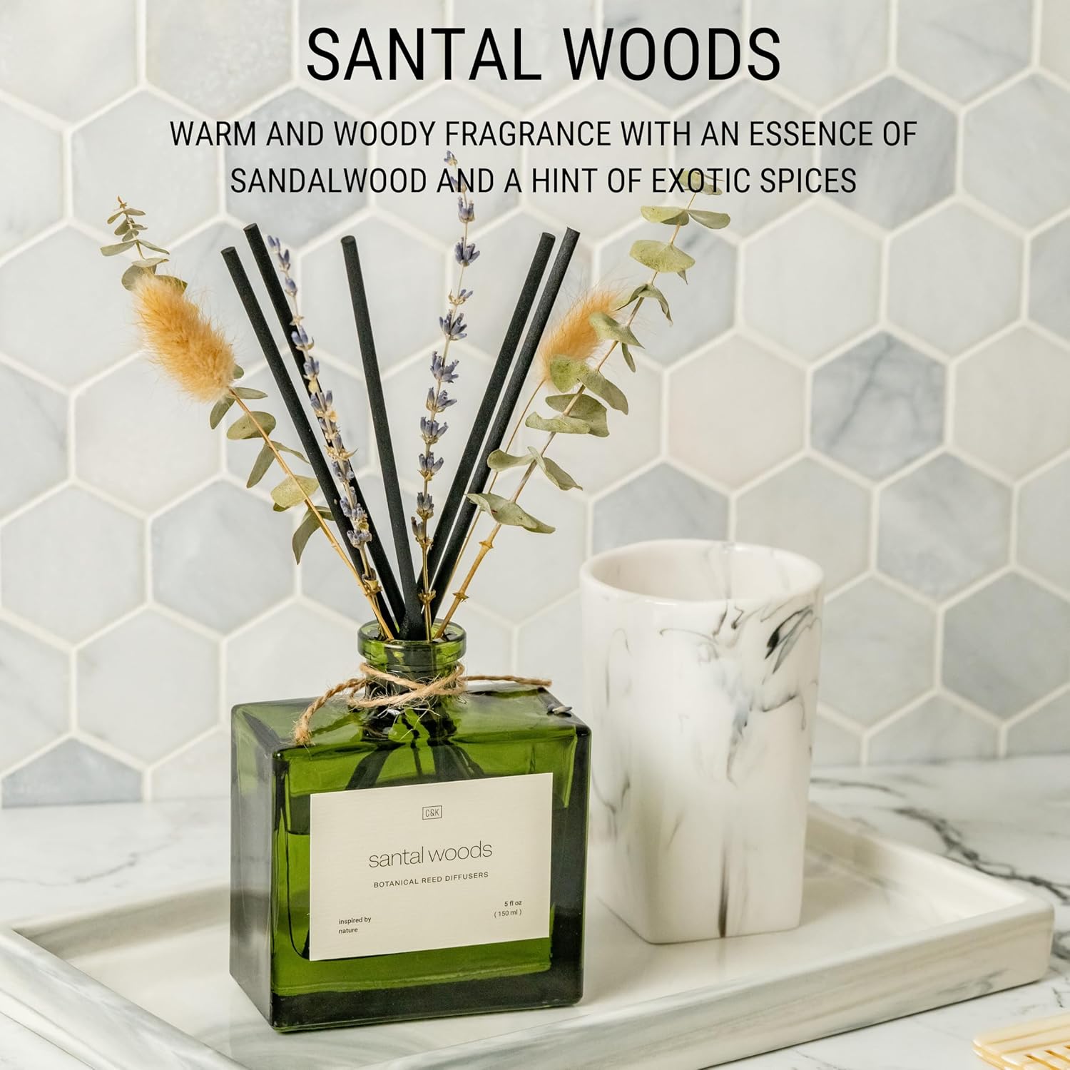 Craft Kin Scented Reed Diffuser Set with Flowers