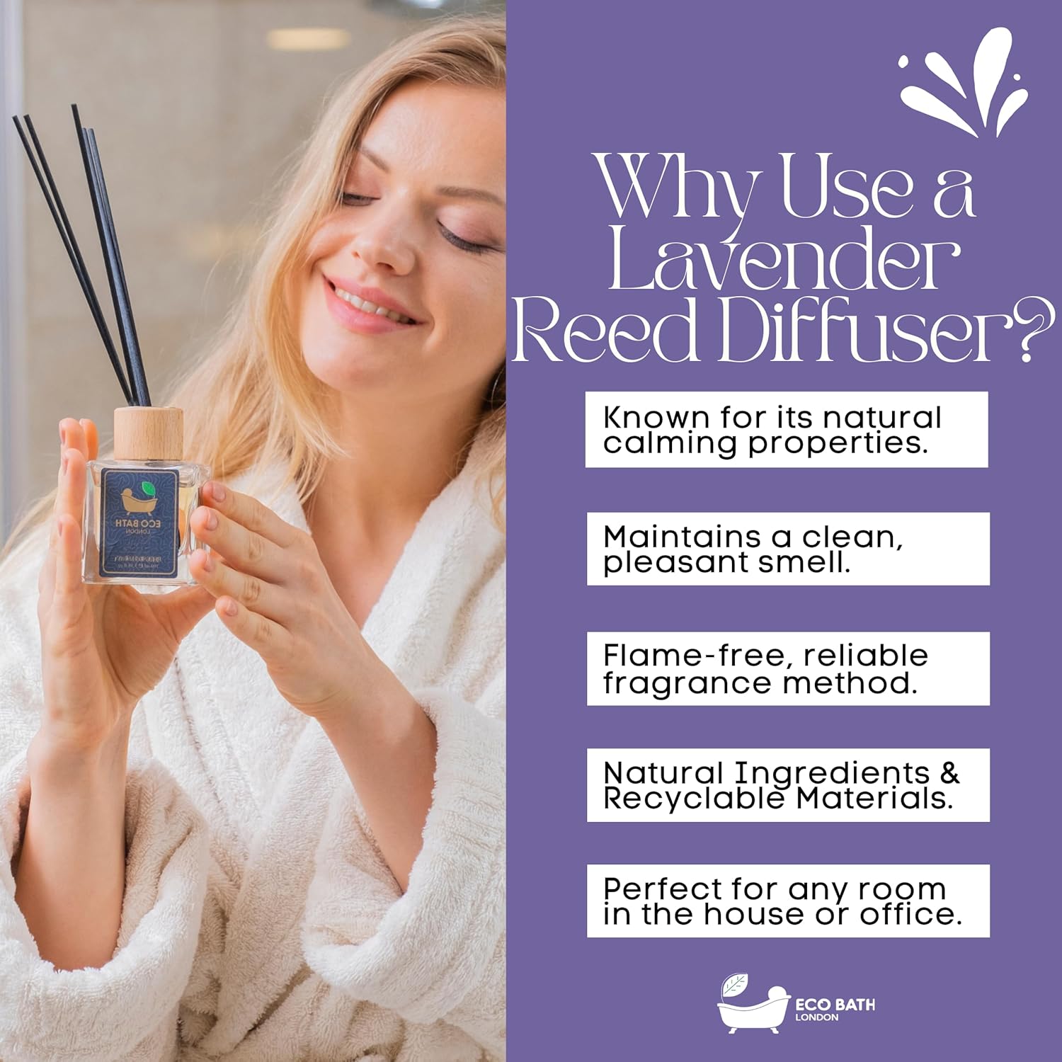 French Lavender Reed Diffuser - 100ml Luxurious Home Fragrance