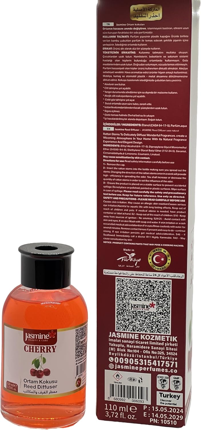 Jasmine Beauty and Care Reed Diffuser Set - Mango Scent 372 Fl Oz