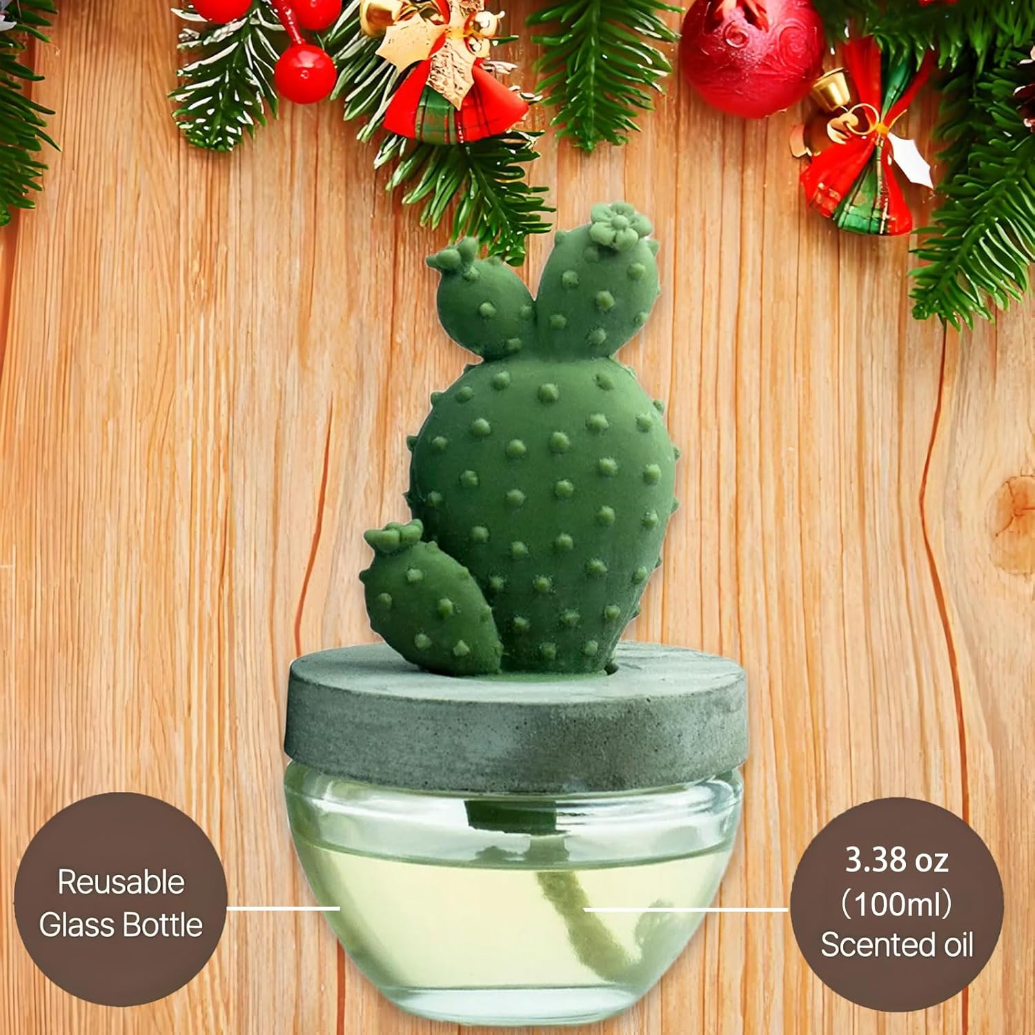 Pretty Valley Home Reed Diffuser Set - White Flower Gypsum Cactus Fragrance 338 fl oz