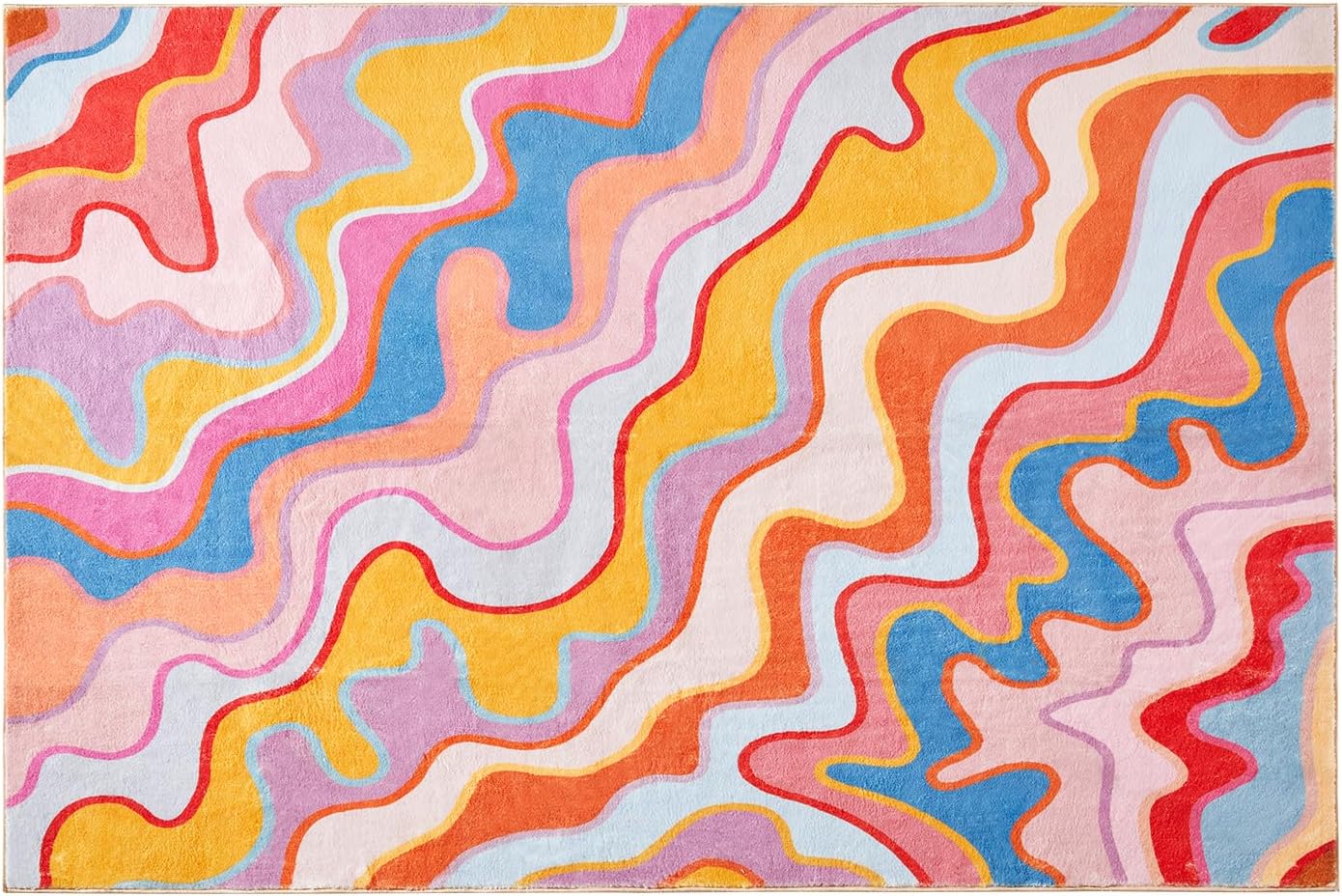 Vintage Abstract 2x3 Area Rug Hippie Style Non-Slip