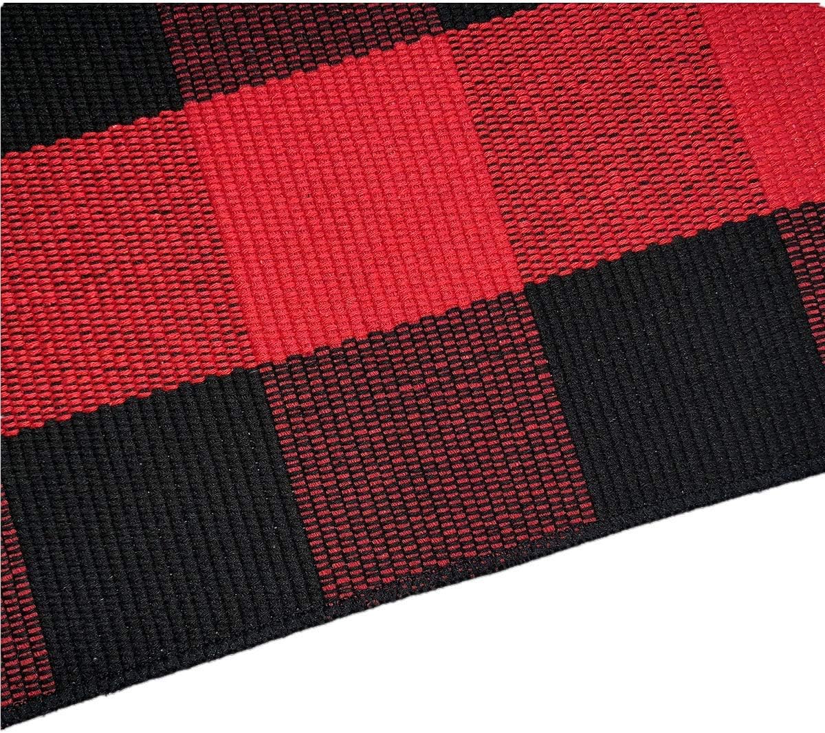 UKELER Buffalo Plaid Outdoor Rug 2x42 Feet