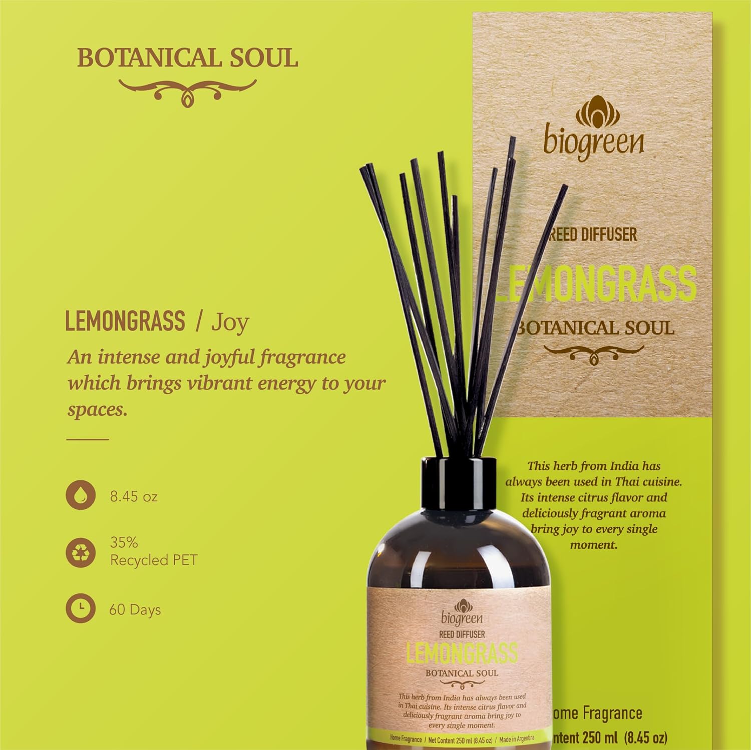 Biogreen Lemongrass Reed Diffuser 845 Ounce Set