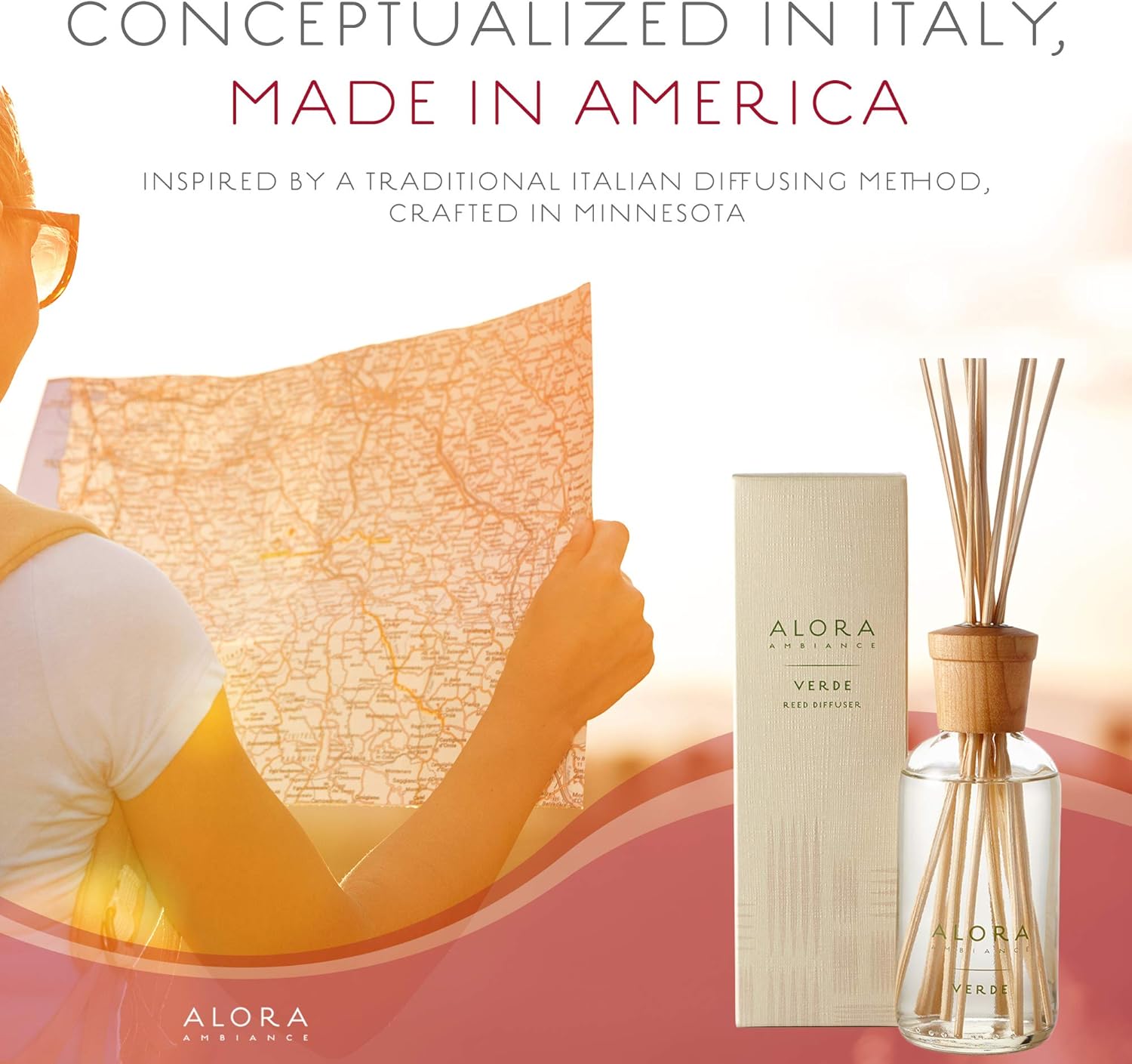 Verde 8 oz Reed Diffuser with Fresh Melon Fragrance