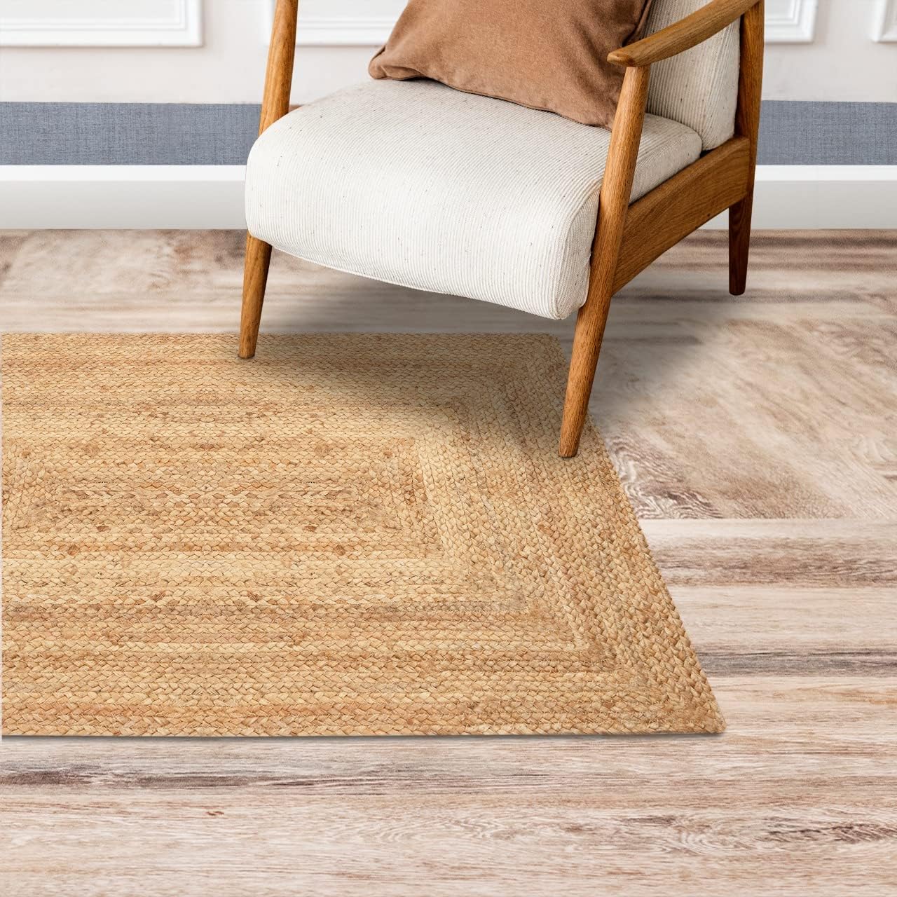 Ekakshx Hand Woven Jute Braided Rug 24x36 Inches