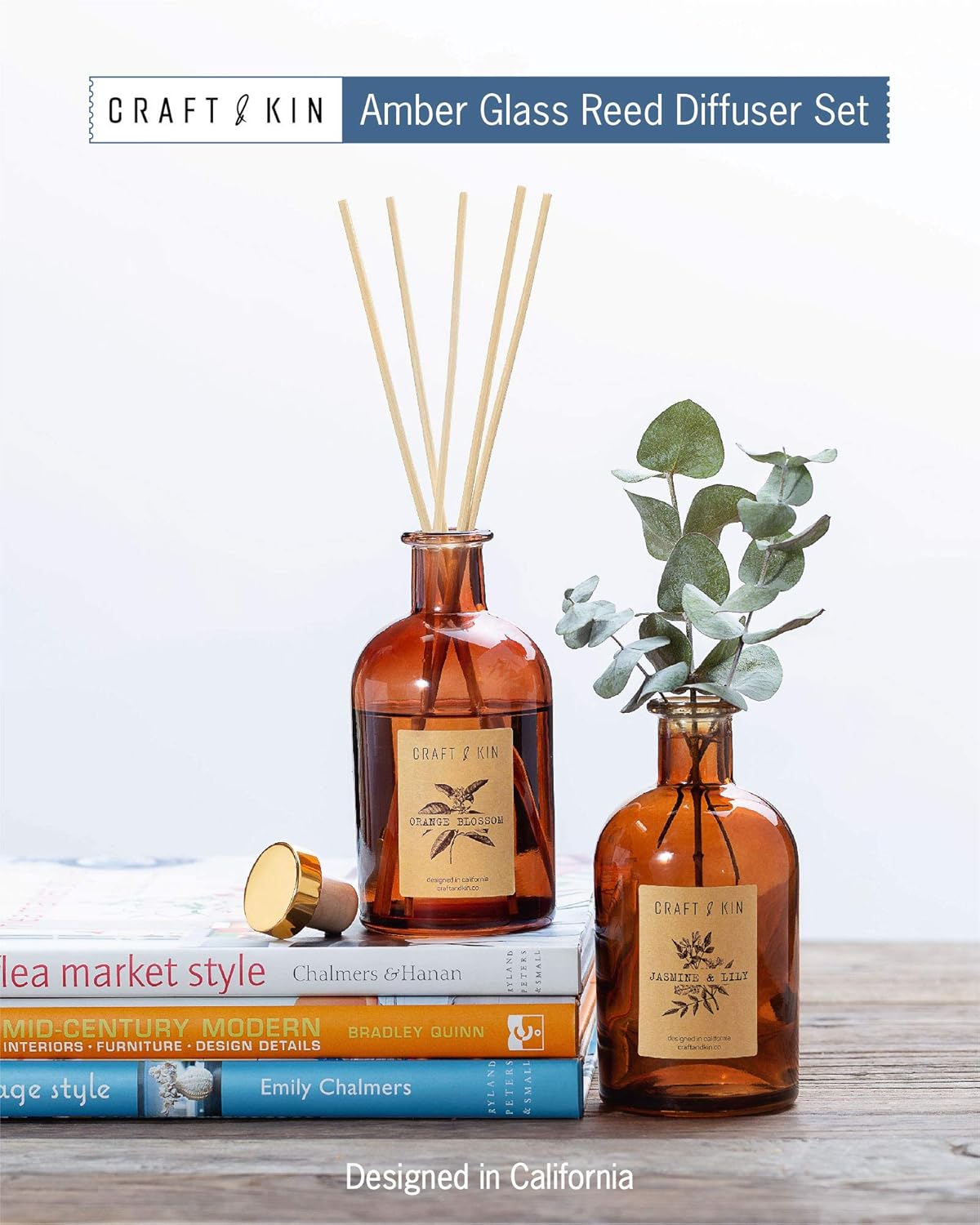 Craft Kin Scented Reed Diffuser Set with Flowers