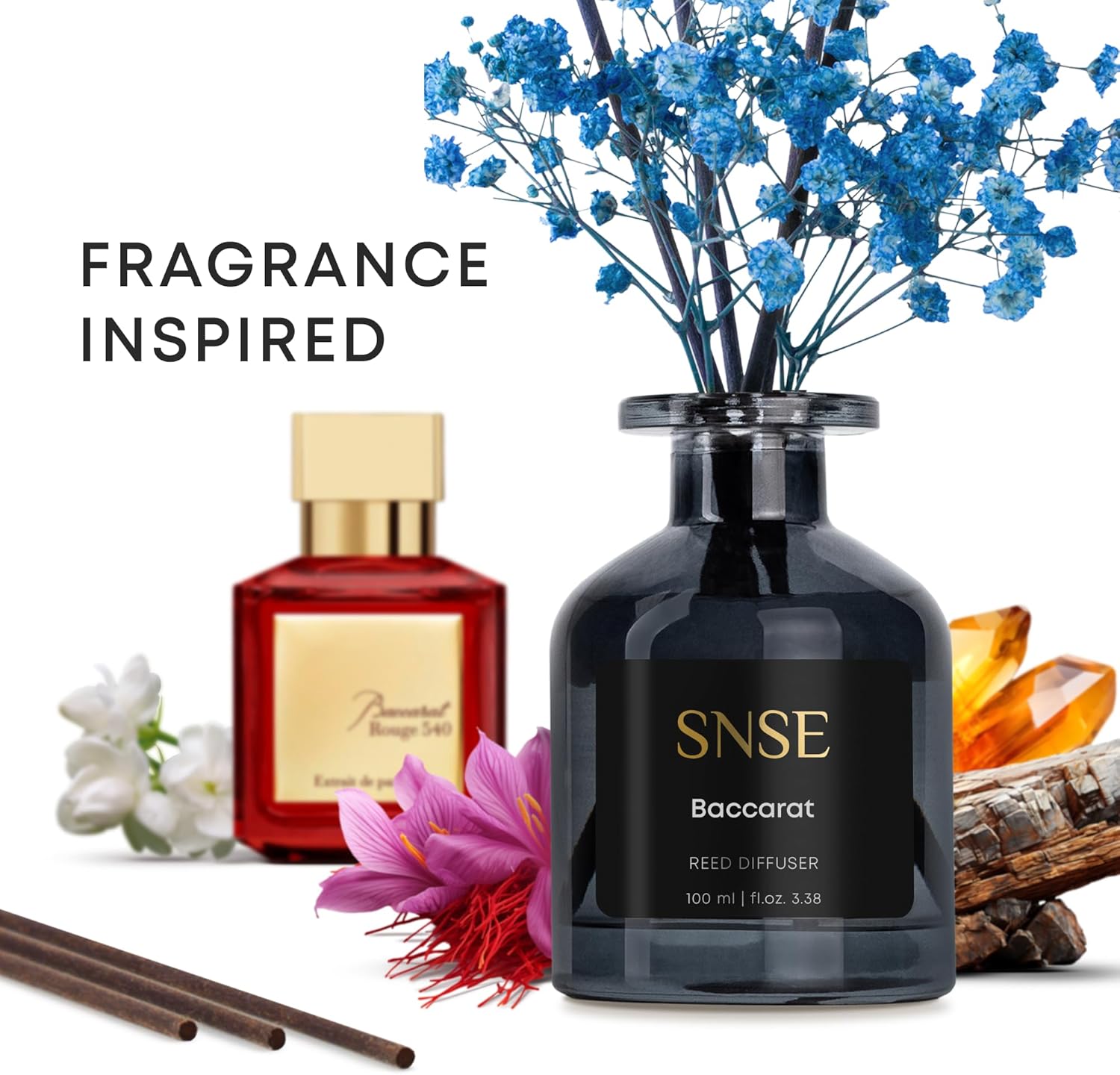 SNSE Baccarat with Flowers Reed Diffuser Set
