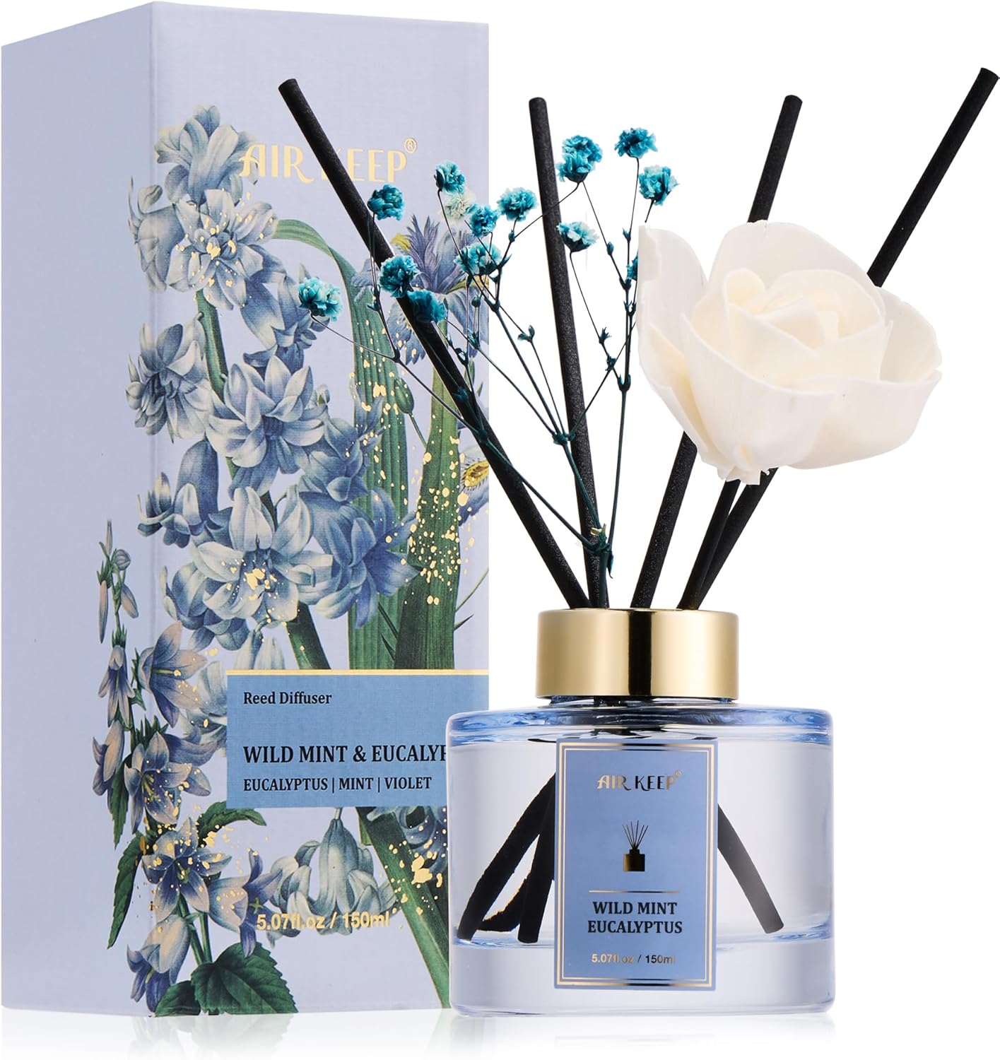 Airkeep Wild Mint Eucalyptus Reed Diffuser Set